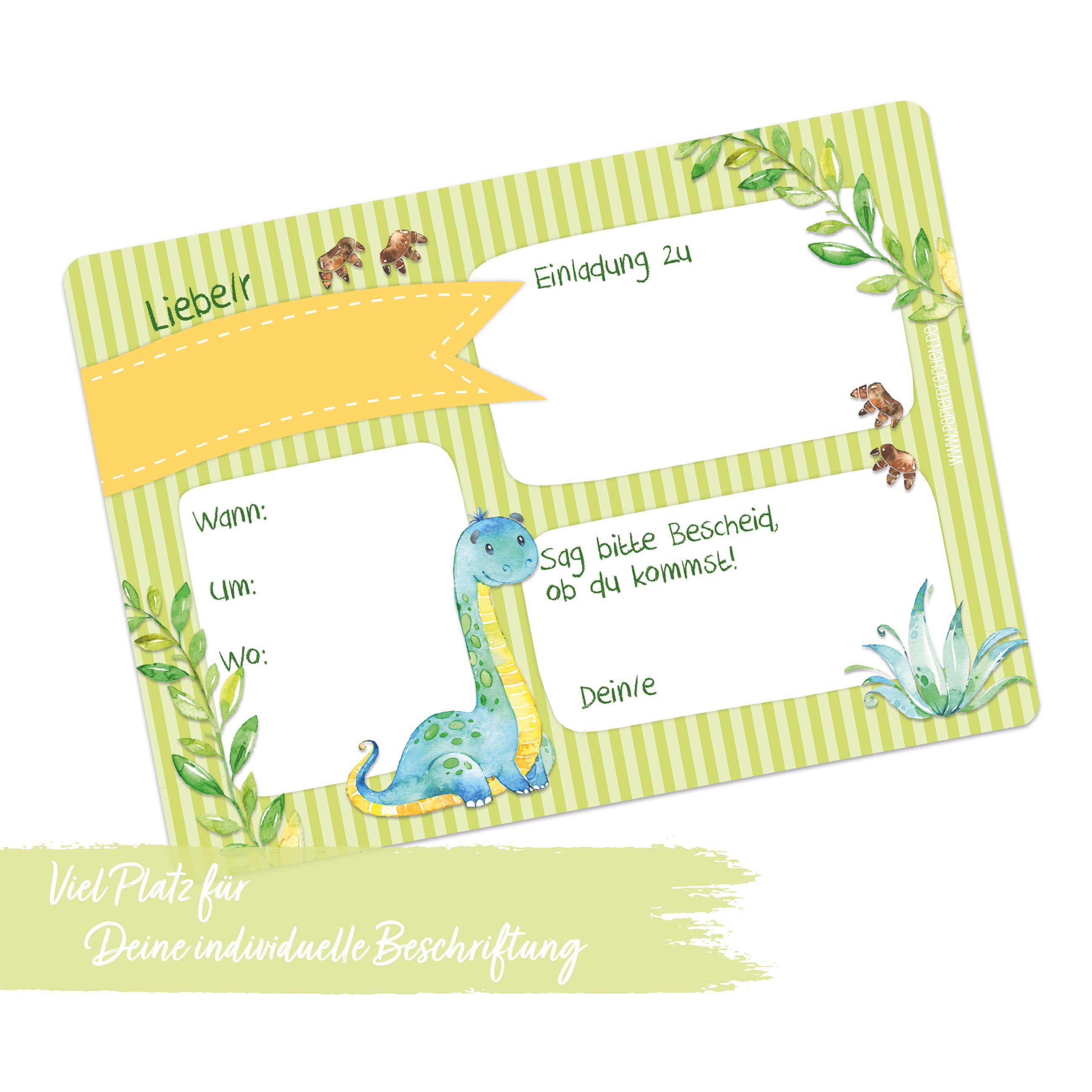 PAPIERDRACHEN Einladungskarten 12 Einladungskarten in 5 verschiedenen Motiven erhältlich, Made in Germany