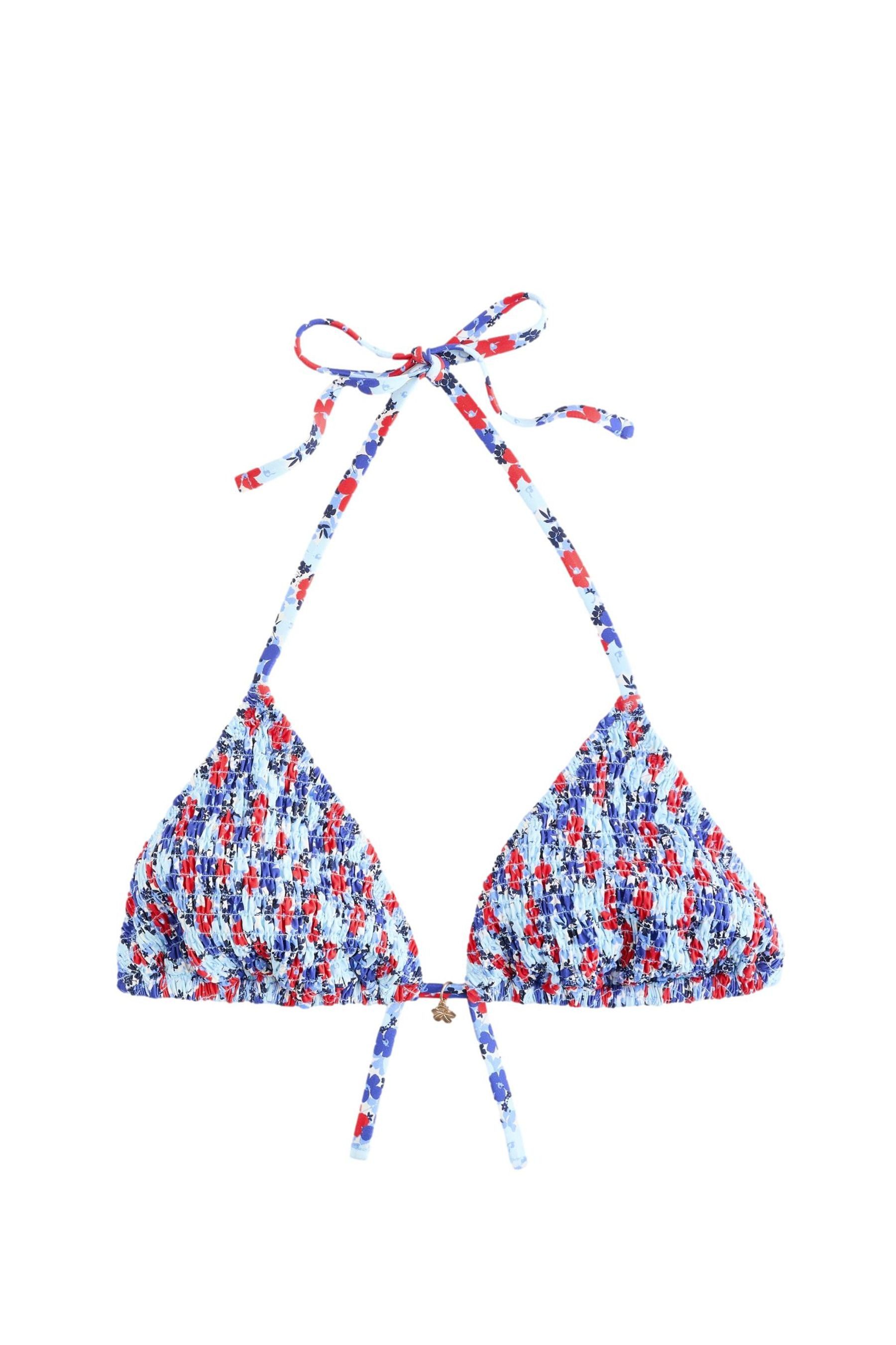 Triangel-Bikini-Top Gerafftes Triangel-Bikinioberteil