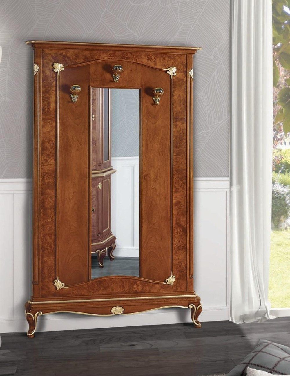 JVmoebel Wandgarderobe Holz-Wandgarderobe im italienischen Stil in Braun (1 St), Made in Italy