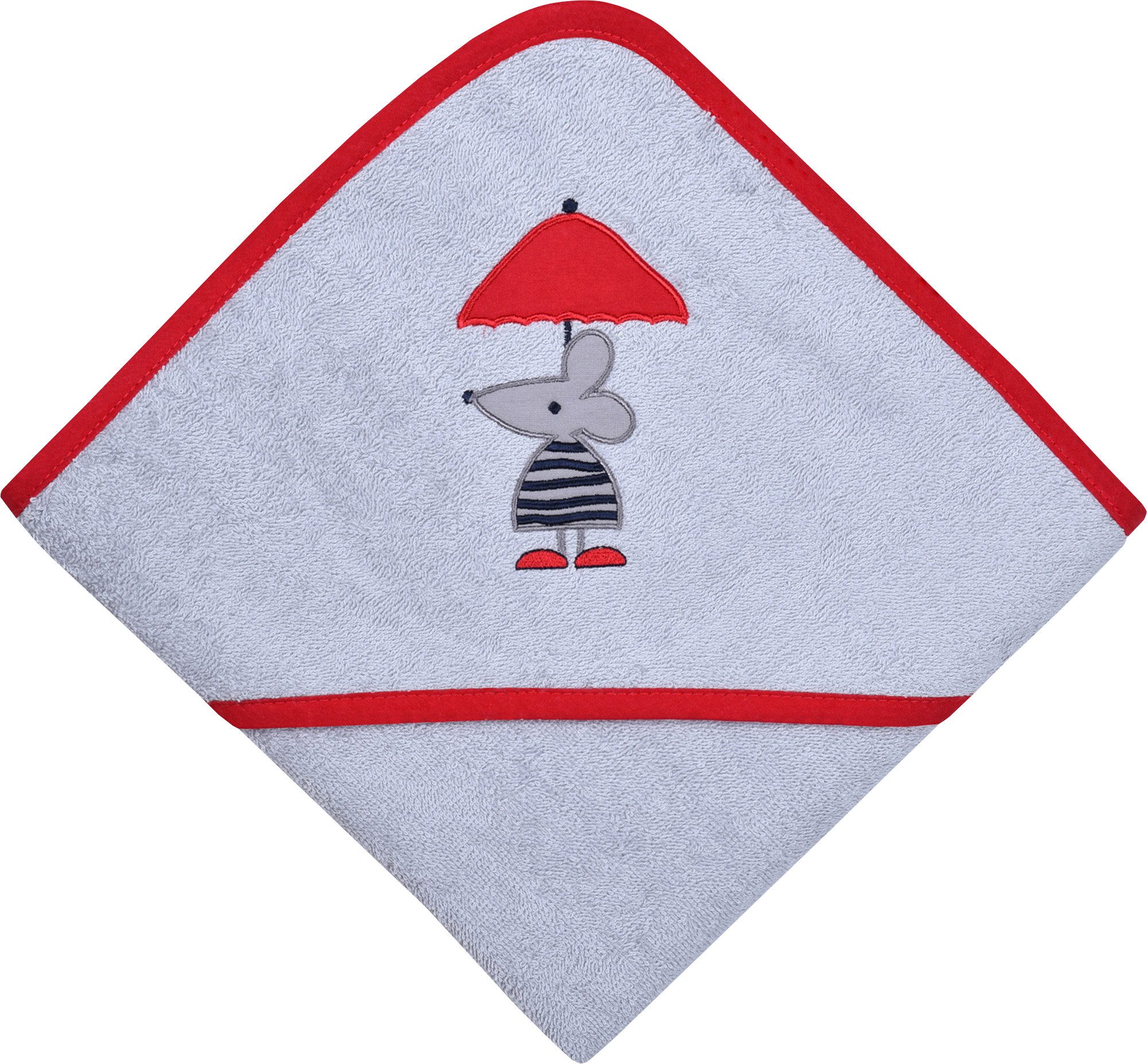 Wörner Kapuzenhandtuch Kapuzenbadetuch "Maus", Frottier, Walk-Frottier Uni