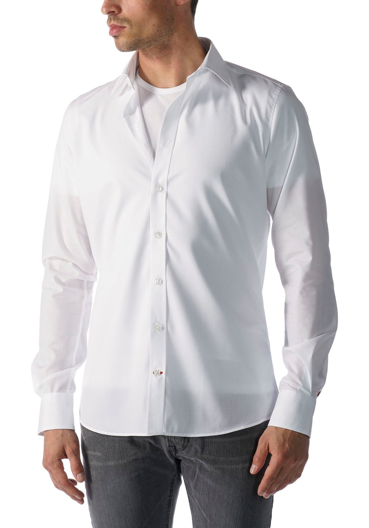 Unterziehshirt Functional Weiß Businesshemd Dry unsichtbar, Halbarm Cotton Mey unter dem