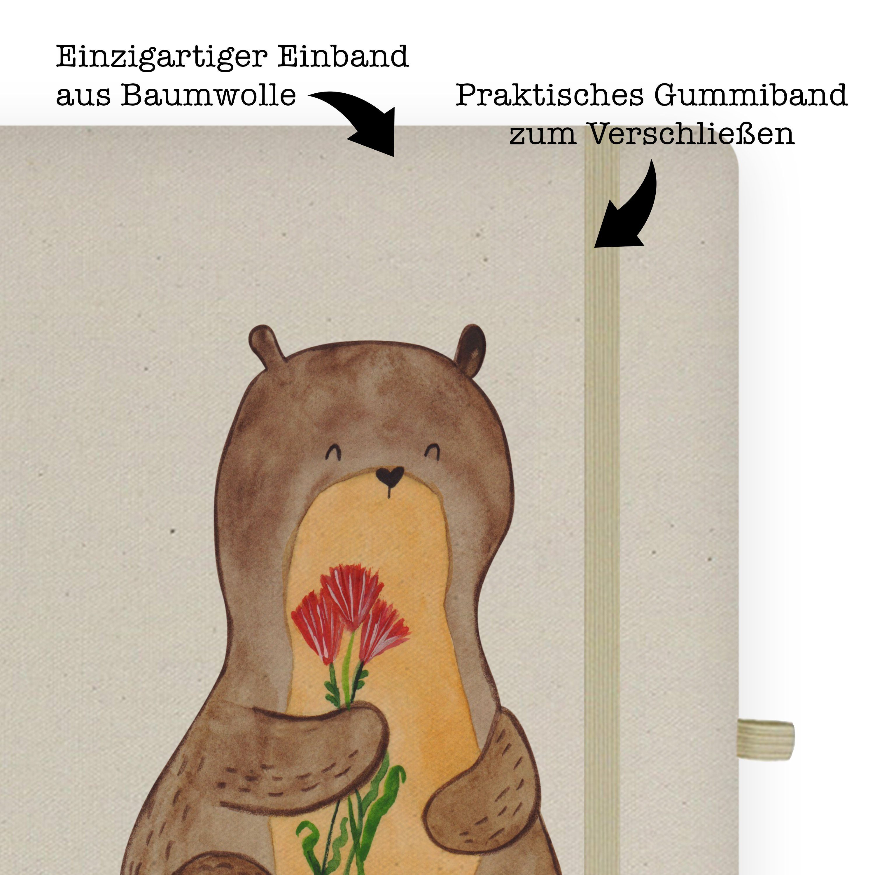 Mr. & Mrs. Panda Panda niedlich, Fischotter, & Blumenstrauß - Transparent No Otter - Mrs. Mr. Geschenk, Notizbuch