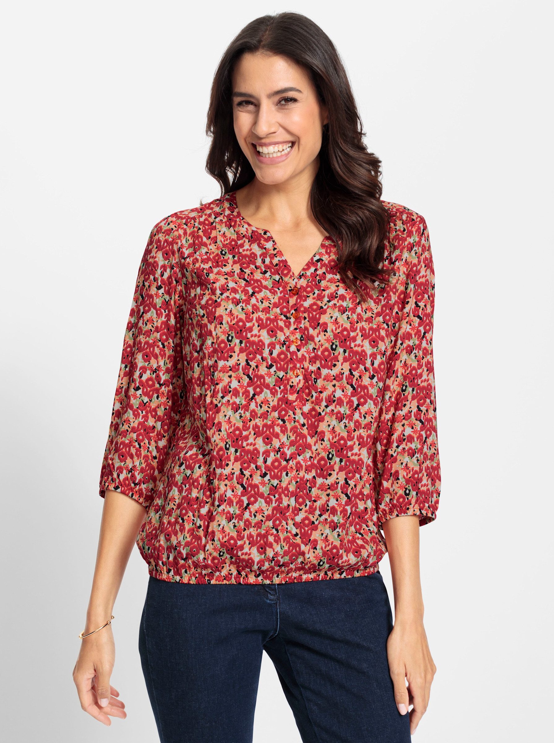 Klassische Bluse Druckbluse