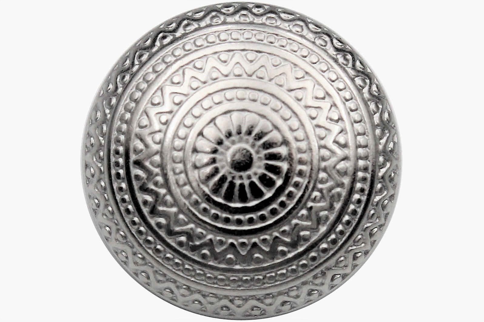 Hartmann-Knöpfe Knopf 10 Stück tolle silber Metallknöpfe mit filigranem Muster gewölbt
