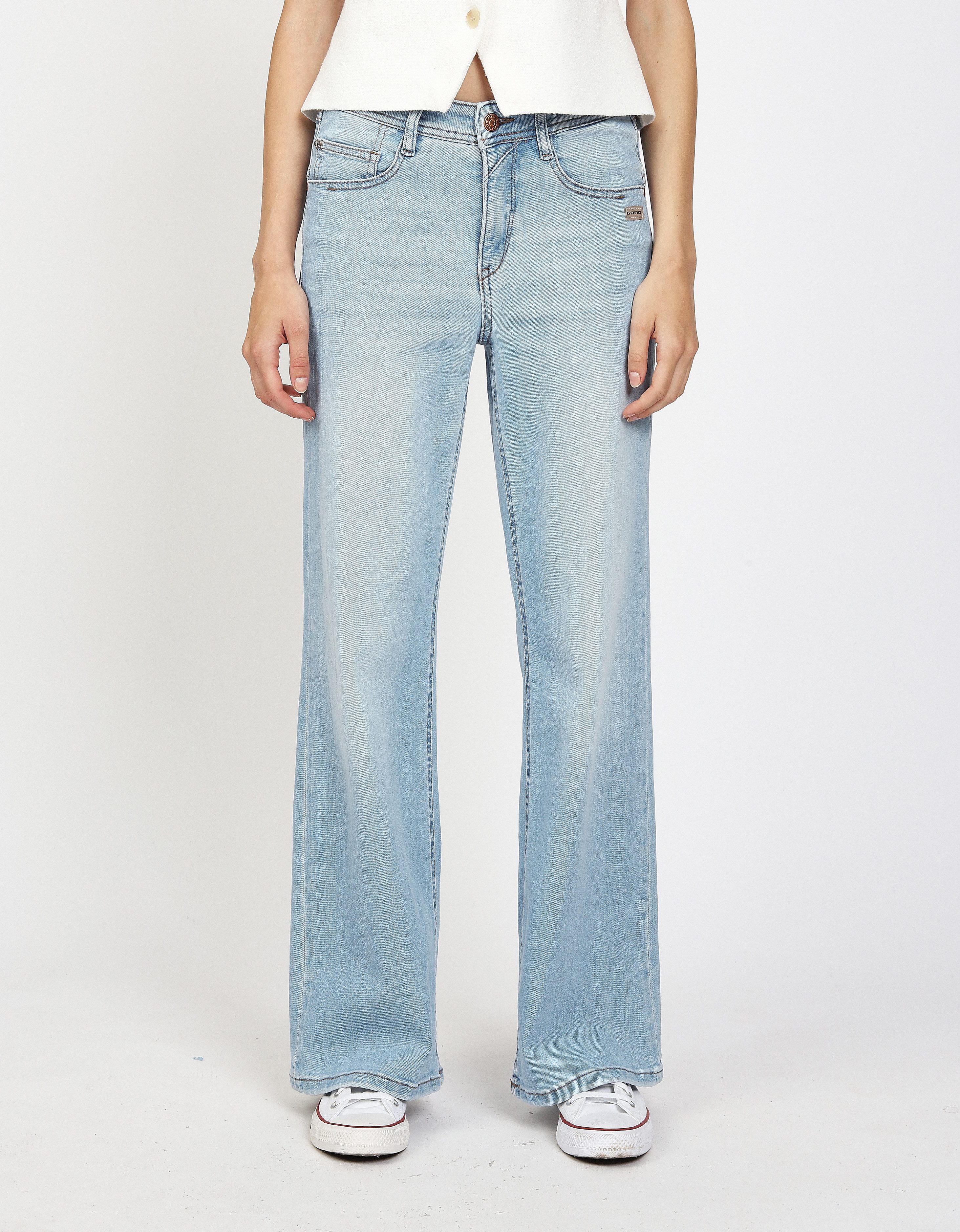 GANG Weite Jeans 94AMELIE WIDE (94AMELIE WIDE) mit geradem Beinverlauf, weicher Denim