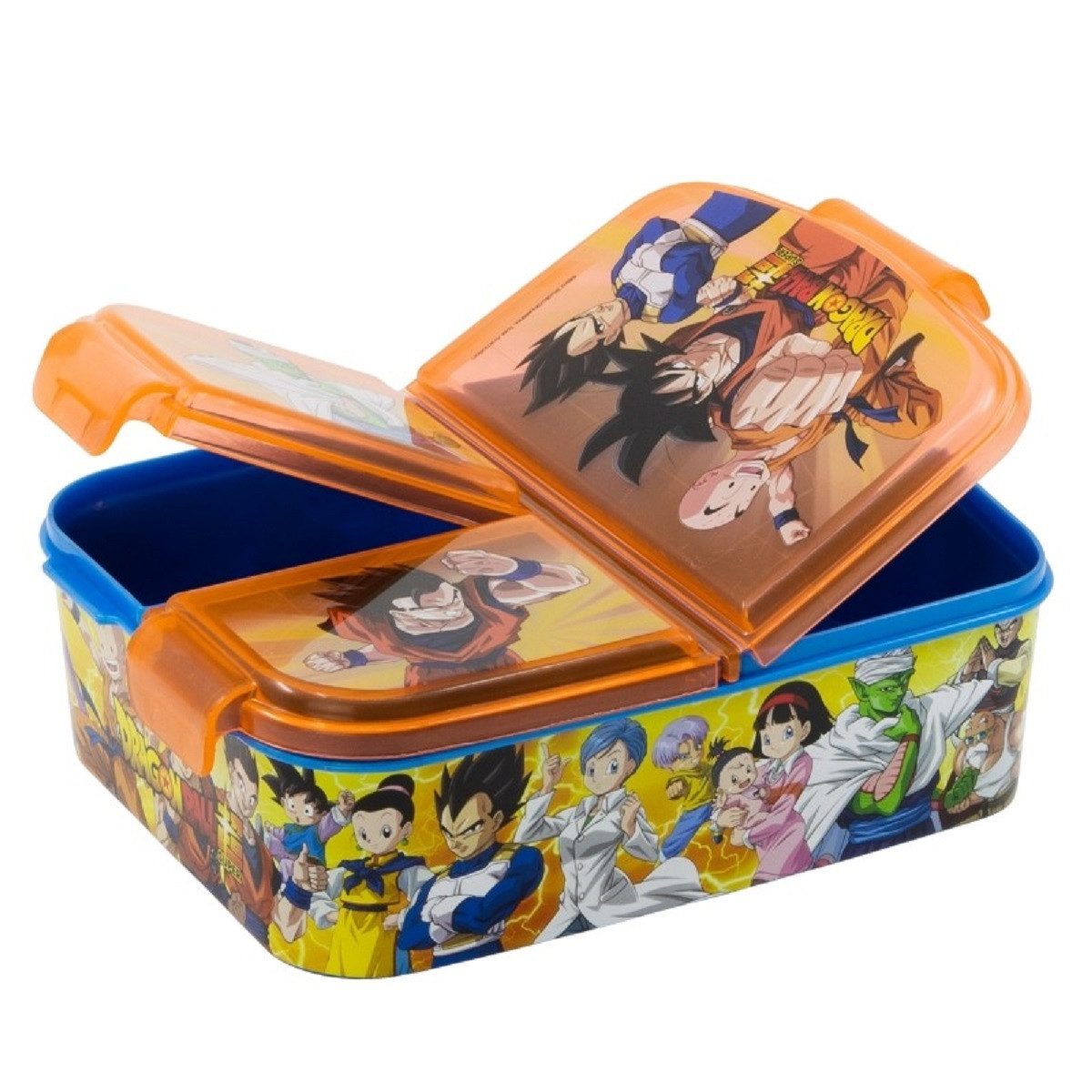 Stor Lunchbox Dragon Ball Kinder Brotdose – Lunchbox mit 3 Fächern & tollem Design, (Einteilig, Einteilig), Brotzeitdose