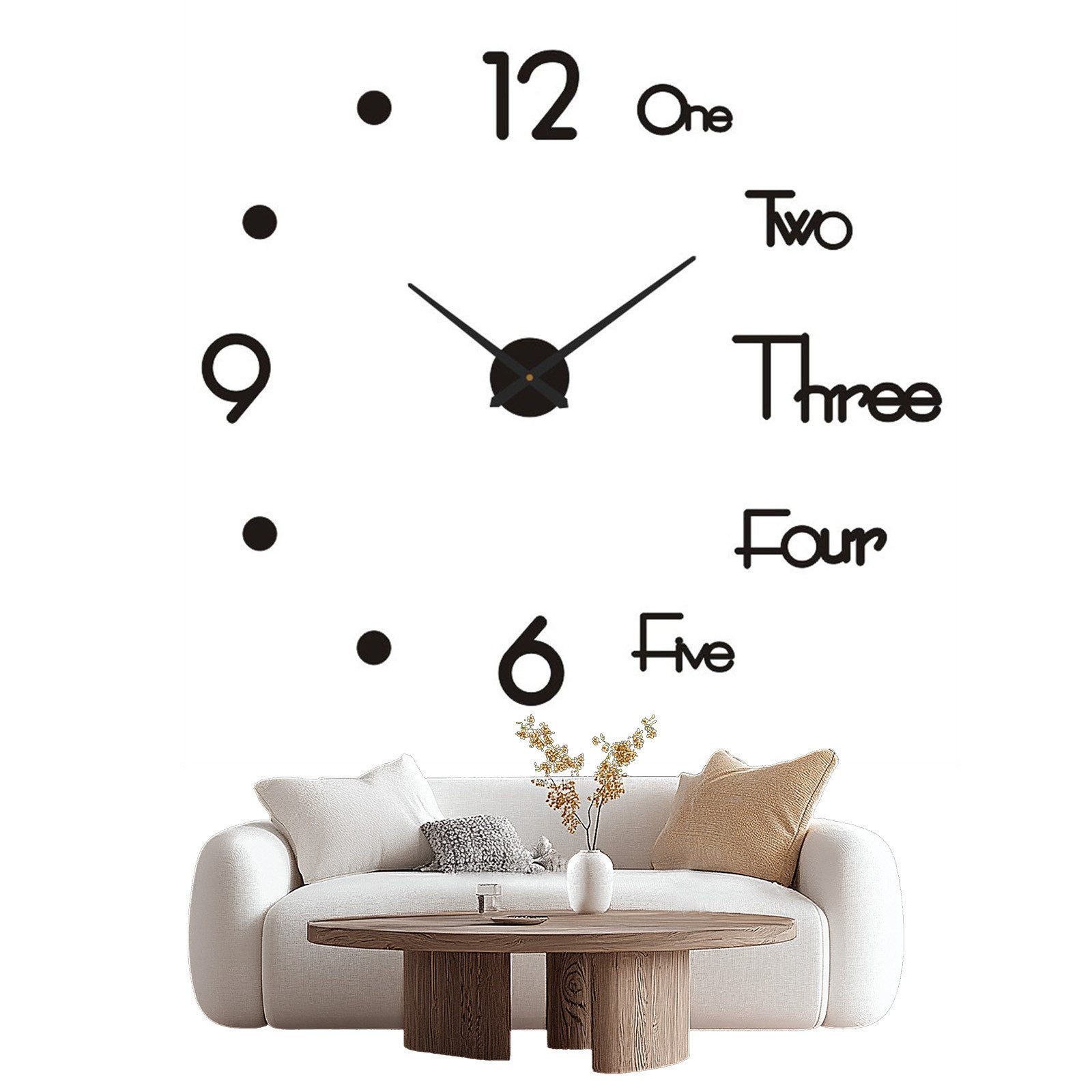 MODFU Wanduhr Acryl Wanduhr DIY Wand Uhr 3D Spiegel Uhr Zahlen Uhr (80-130 günstig online kaufen