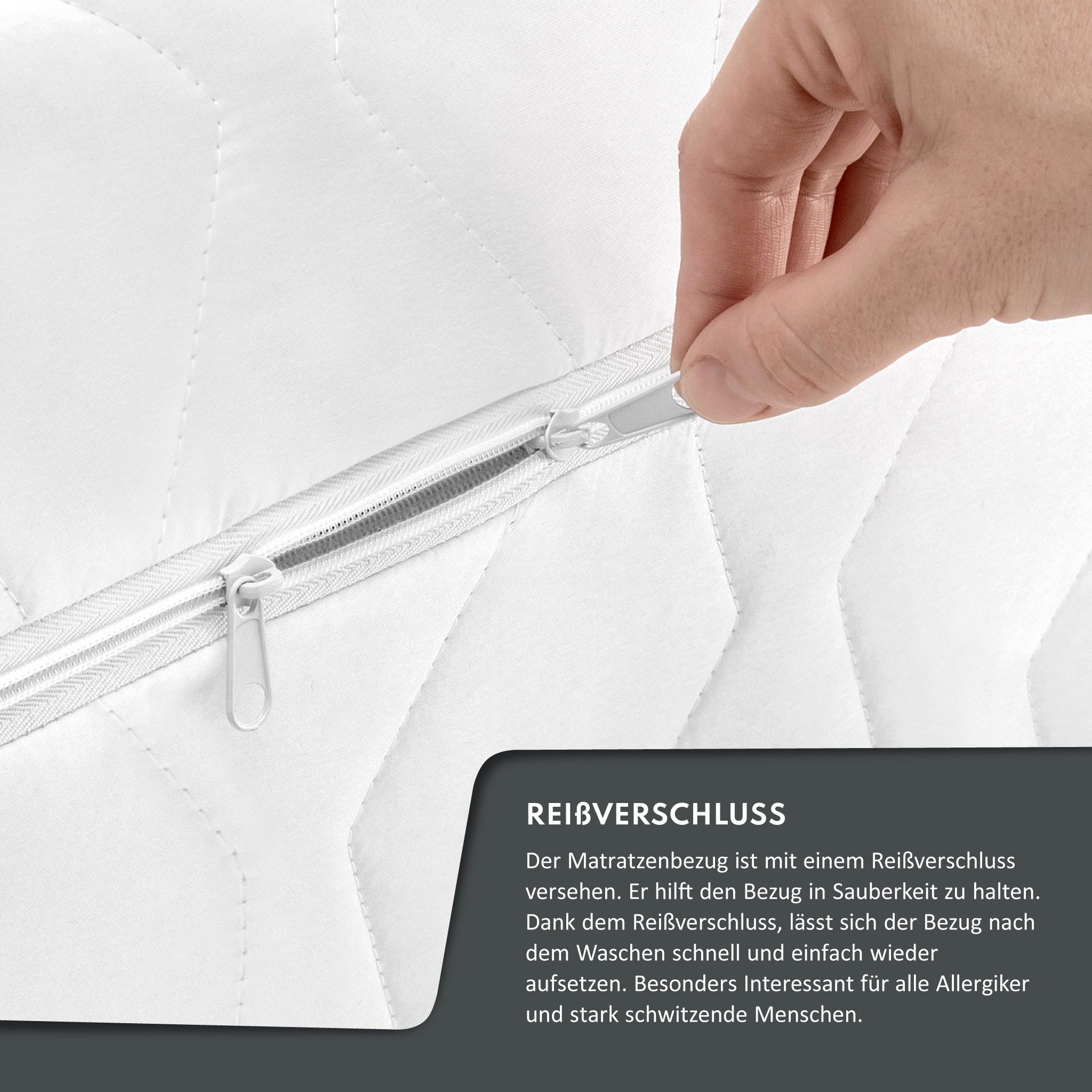 Taschenfederkernmatratze METISMAX H3 90x200, 140x200, 180x200 cm & weitere Größen, FDM, 16 cm hoch, (Matratze mit waschbarem Premium Bezug, Allergiker geeignet)