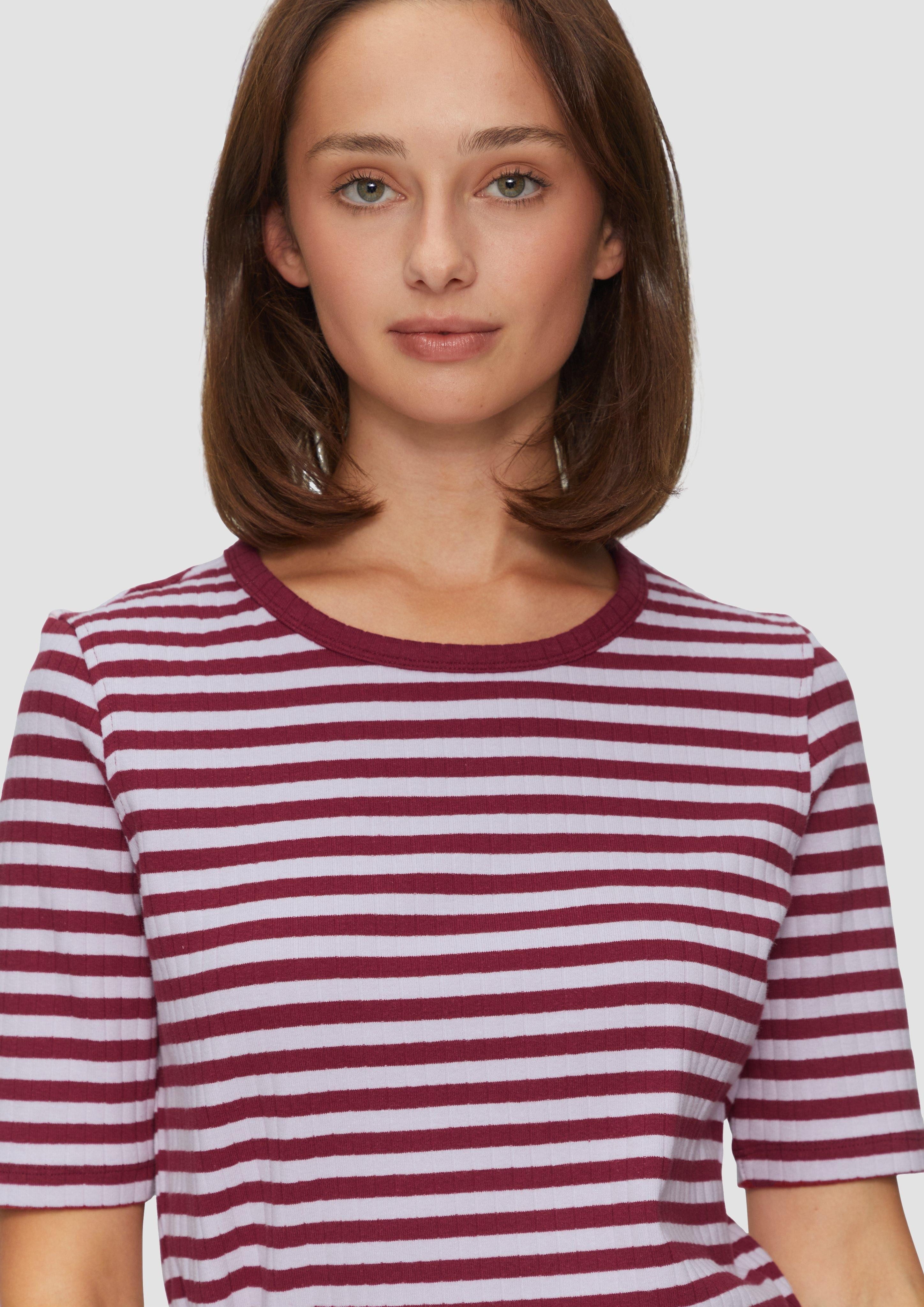 s.Oliver Kurzarmshirt Geripptes Shirt mit halblangen günstig online kaufen