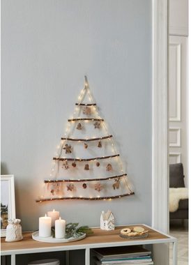 Schneider LED Baum Tannenbaum, Weihnachtsdeko, LED fest integriert, Warmweiß, Wanddeko aus Holz mit 75 warmweißen LEDs, Höhe ca. 80 cm