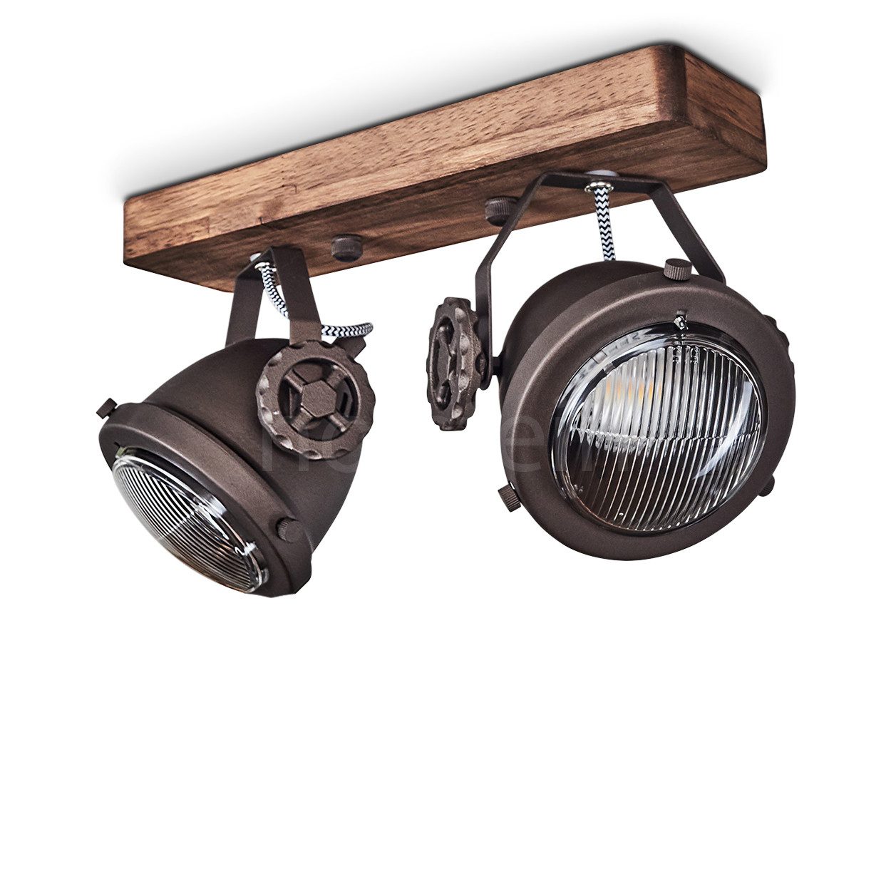 hofstein Deckenleuchte »Biati« Zimmerlampe in Metall und Holz in Braun mit günstig online kaufen