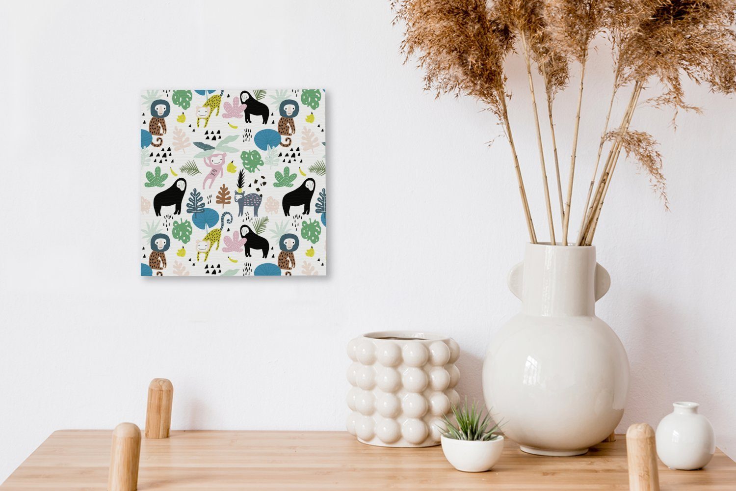 OneMillionCanvasses® Leinwandbild für Affe, Dschungel St), Wohnzimmer (1 - Schlafzimmer Pflanzen - Leinwand Bilder