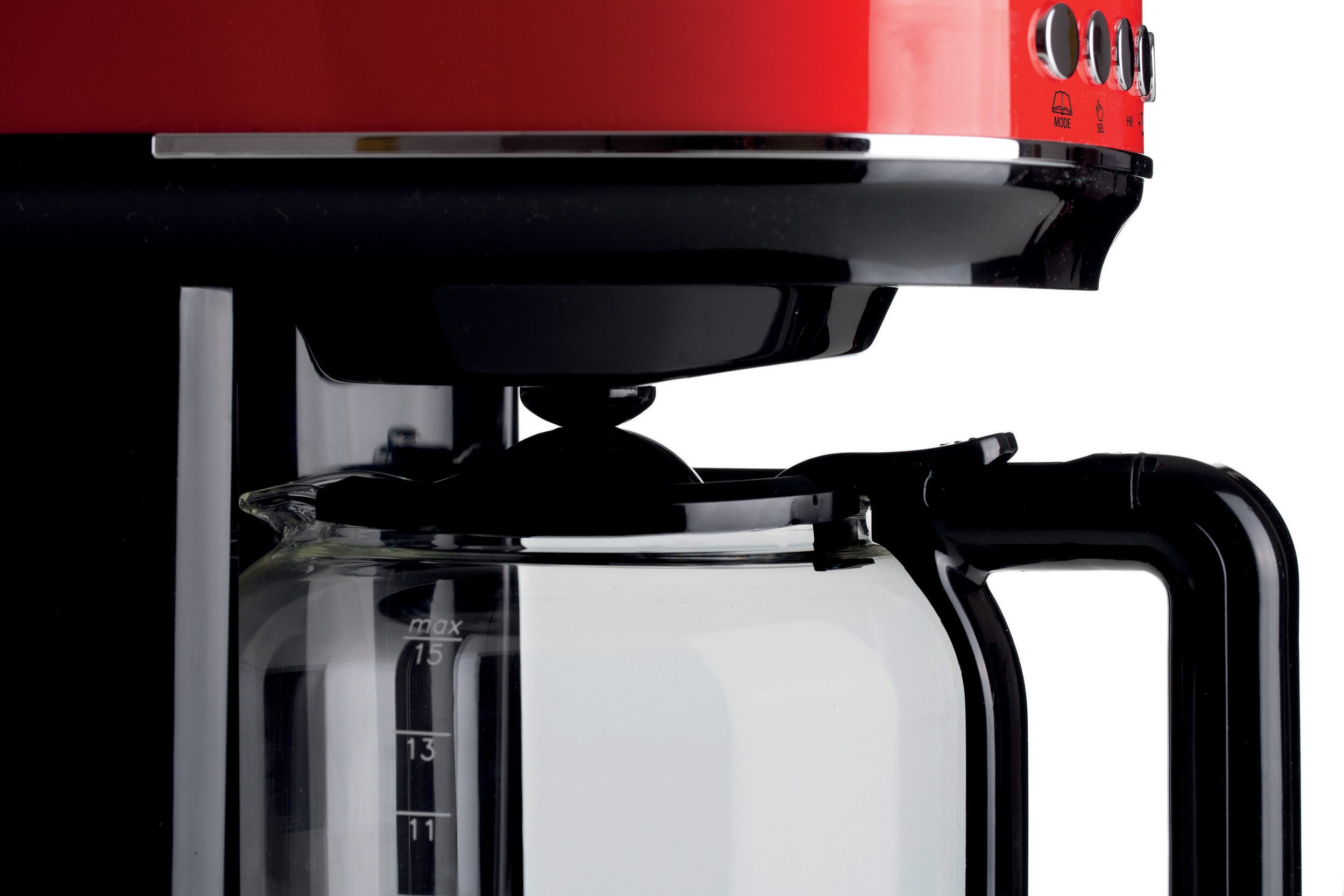 Ariete Filterkaffeemaschine 1396R Moderna rot,1,5 L mit Timer, Programmwahl und Warmhaltefunktion, Permanentfilter