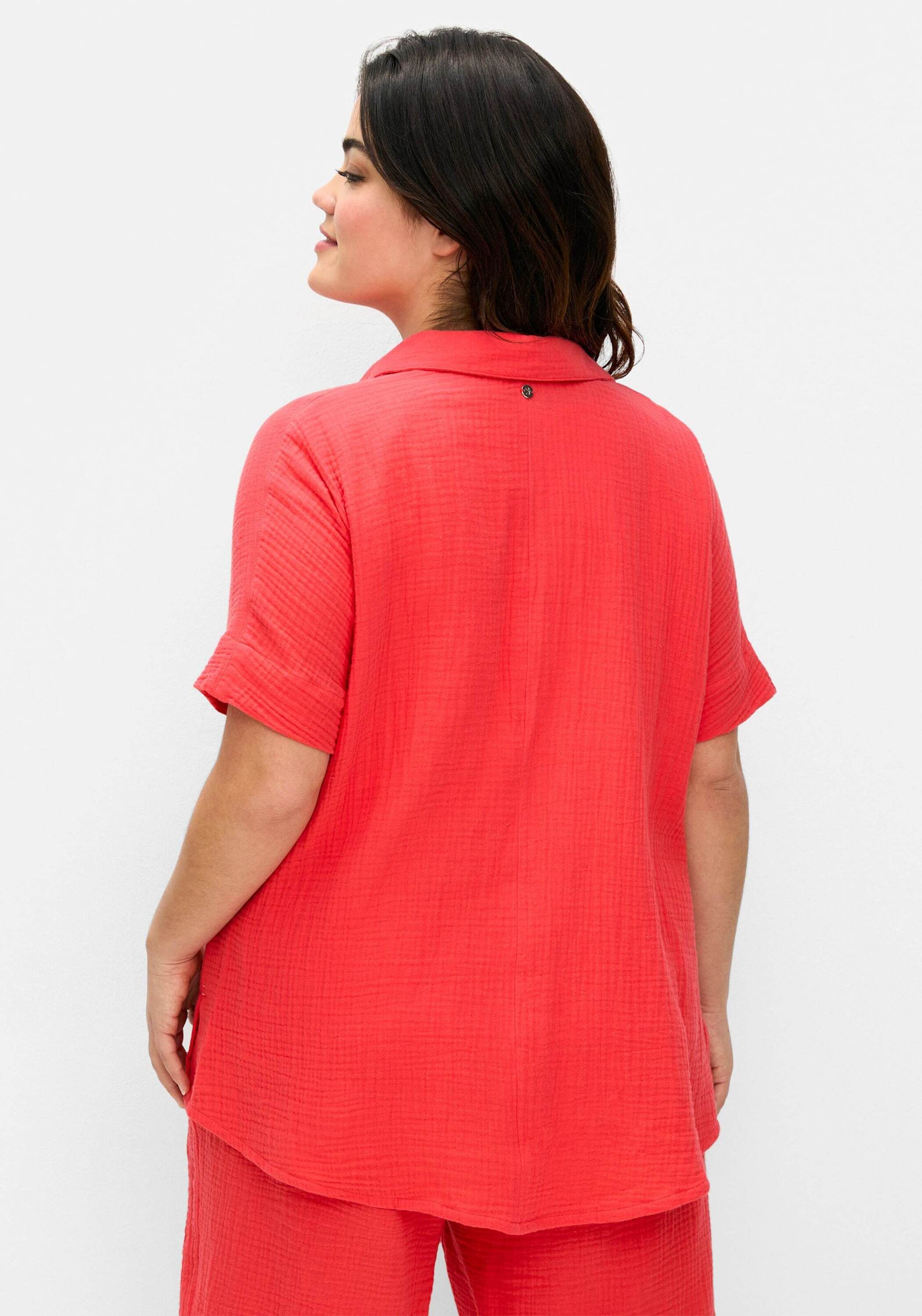 Sheego Klassische Bluse Hemdbluse Kurzarm