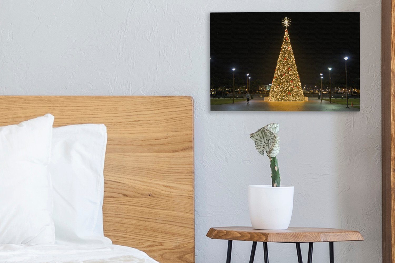 riesiger Weihnachtsbaum Vereinigten Leinwandbild St), in Wandbild Ein Leinwandbilder, Aufhängefertig, (1 Wanddeko, 30x20 den OneMillionCanvasses® cm Staaten,