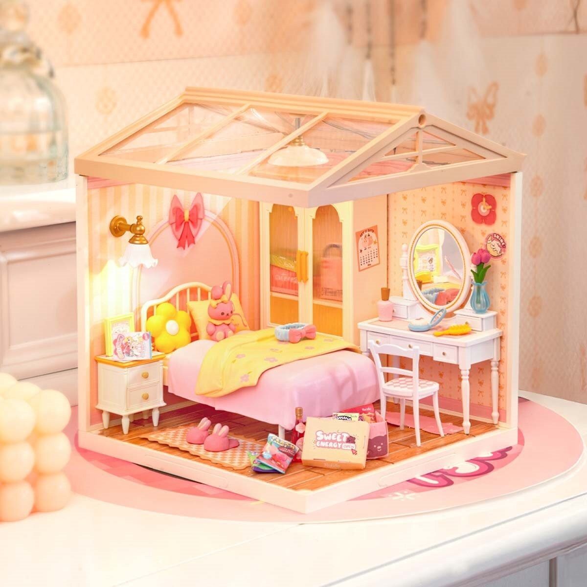 Robotime Puppenhaus ROBOTIME Rolife DIY House: Schlafzimmer mit LED-Beleuchtung