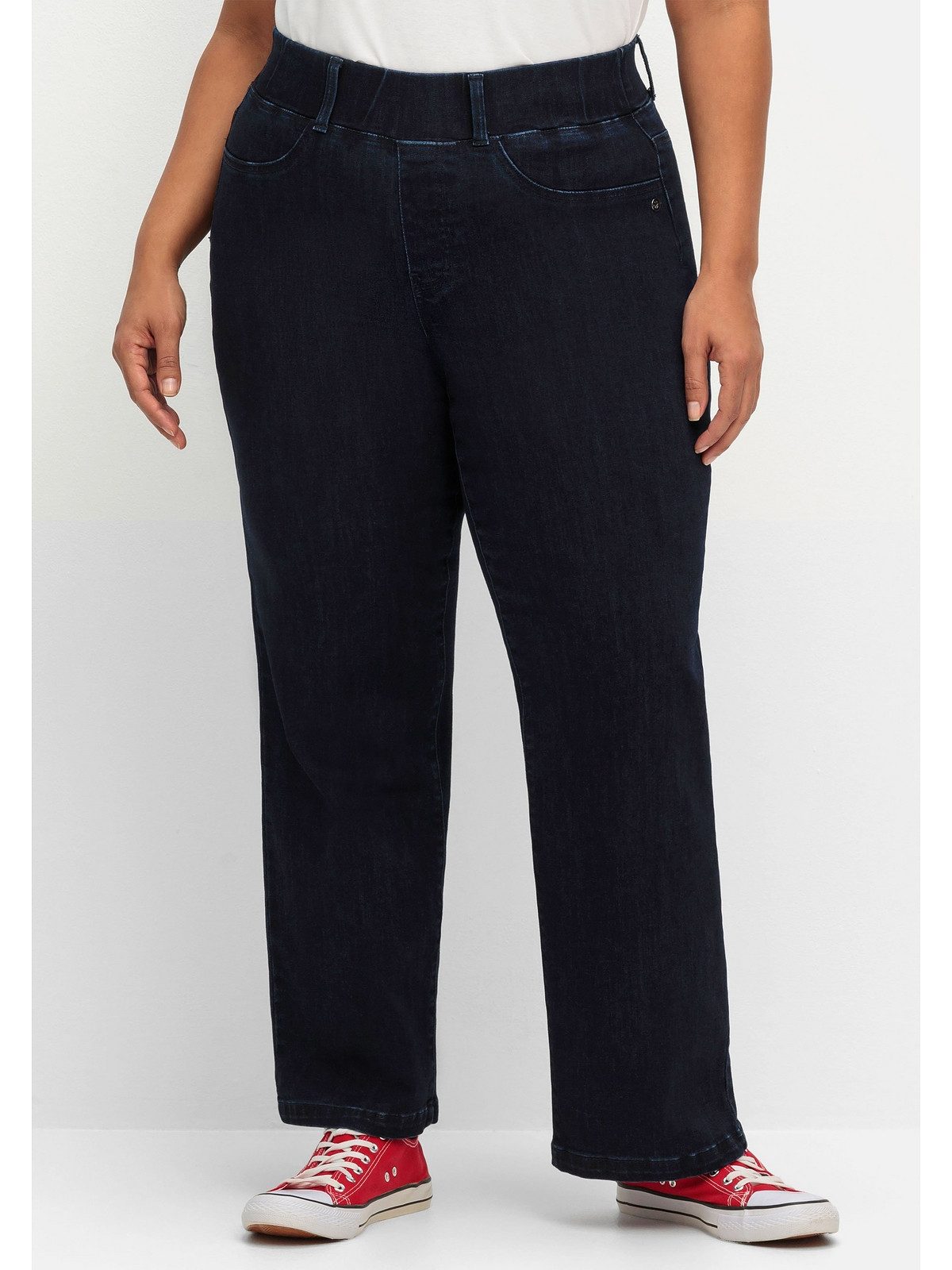 Sheego Stretch-Jeans Große Größen mit Schlupfbund im Curvy-Schnitt ELLA