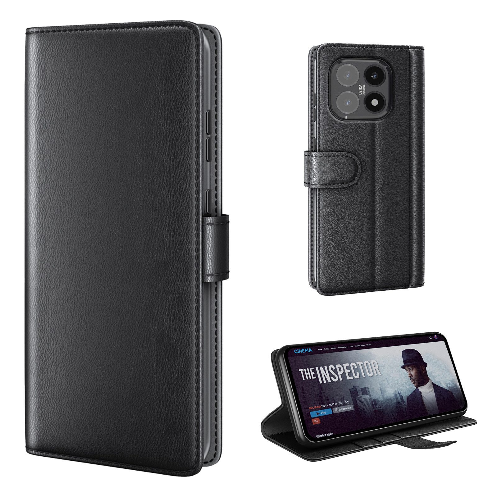 Tec-Expert Handyhülle Echtleder Hülle für Xiaomi 15T 6.83 Zoll, 6.83", Cover Klapphülle Case mit Kartenfächern und Geldfach aufstellbar