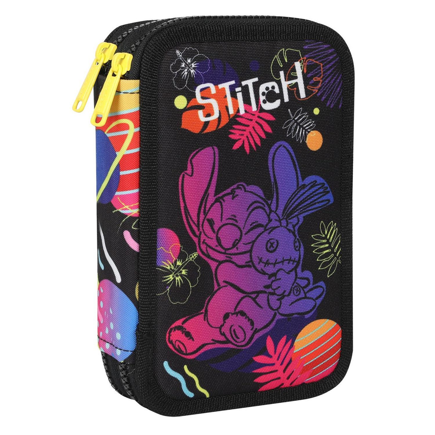 CoolPack Federmäppchen Stitch Zwei-Fach-Stiftmäppchen mit Zubehör, Jugendliche Mäppchen faltbar doppelt