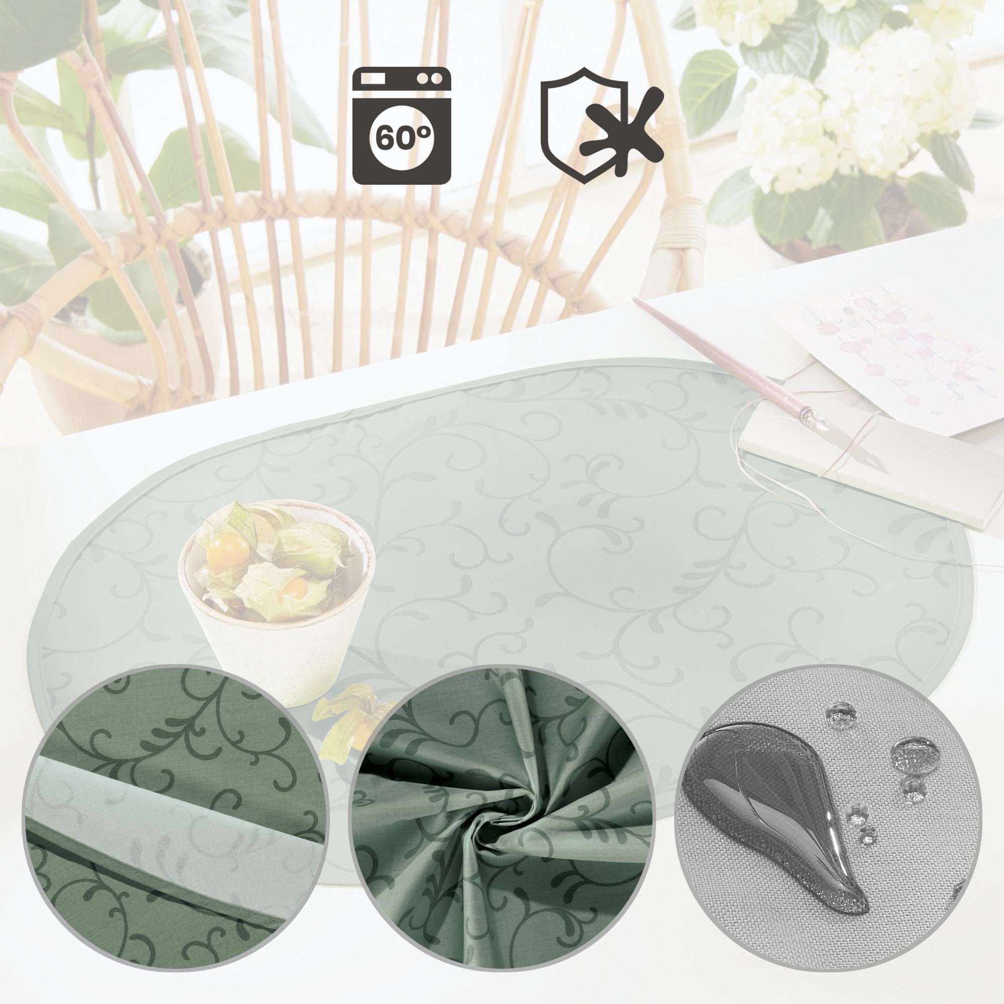 Erwin Müller Platzset Tischset "Essen" 2er-Pack, abwaschbar Ranke