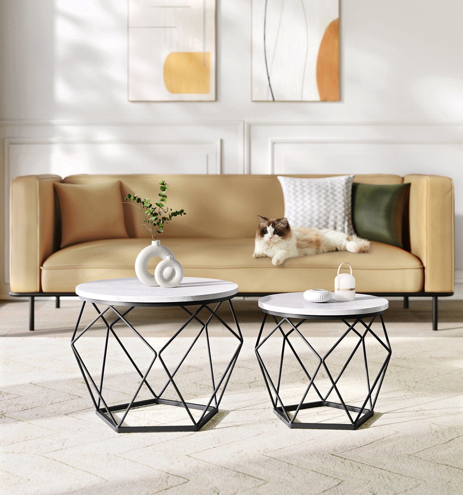 VASAGLE Couchtisch (2er Set), Beistelltisch, abnehmbare günstig online kaufen