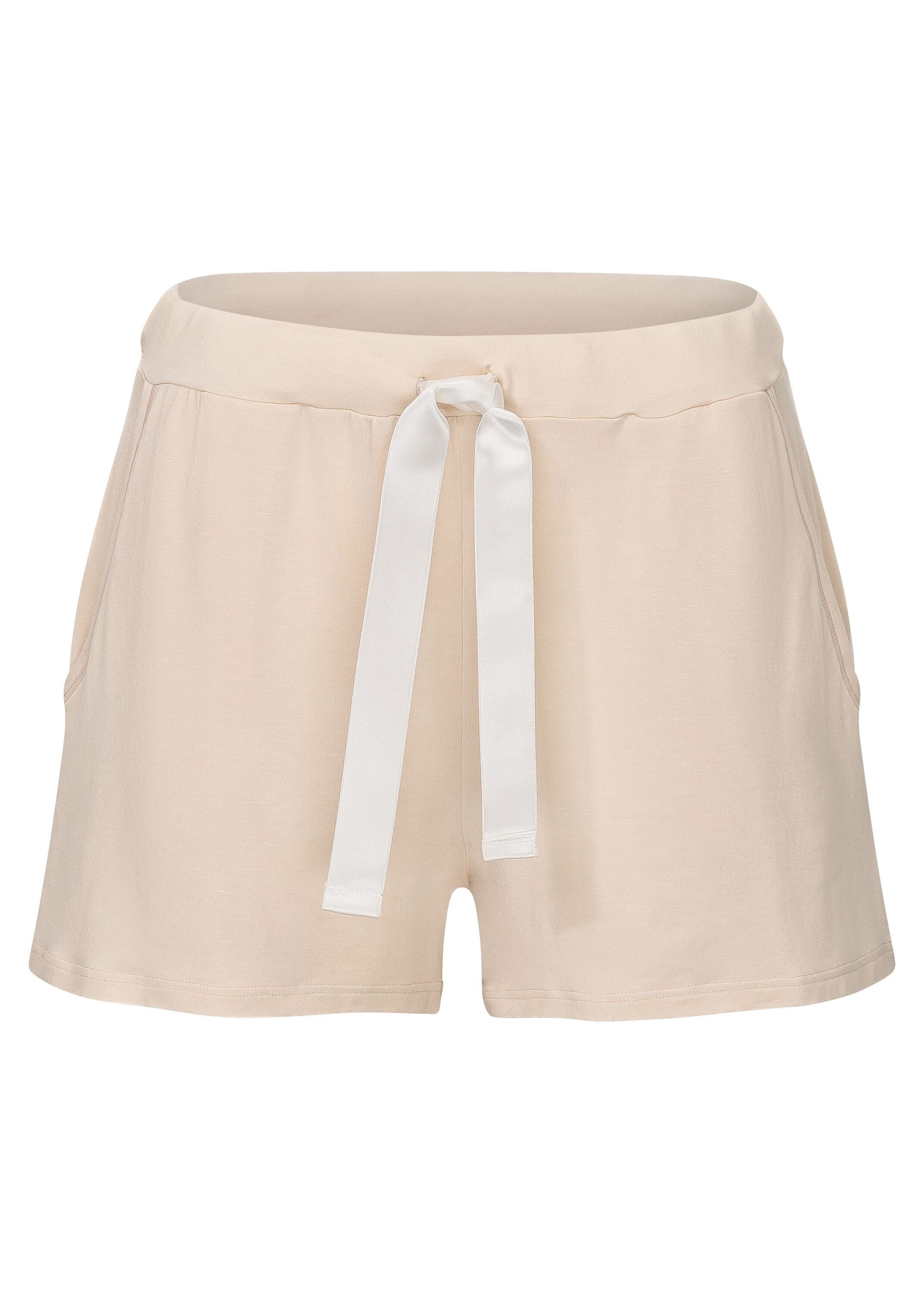 MYJAMA Schlafhose BeaBeige Klassisch, weiche Qualität, elastisch, figurumschmeichelnd