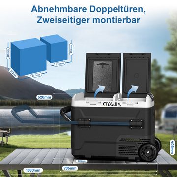 kehot Elektrische Kühlbox 55 L Kompressor-Kühlbox 12/24V DC & 100-240V AC, Tragbarer Kühlschrank, 55 l, mit APP-Steuerung USB-Anschluss, Kühlung bis -20 °C für Auto LKW Boot