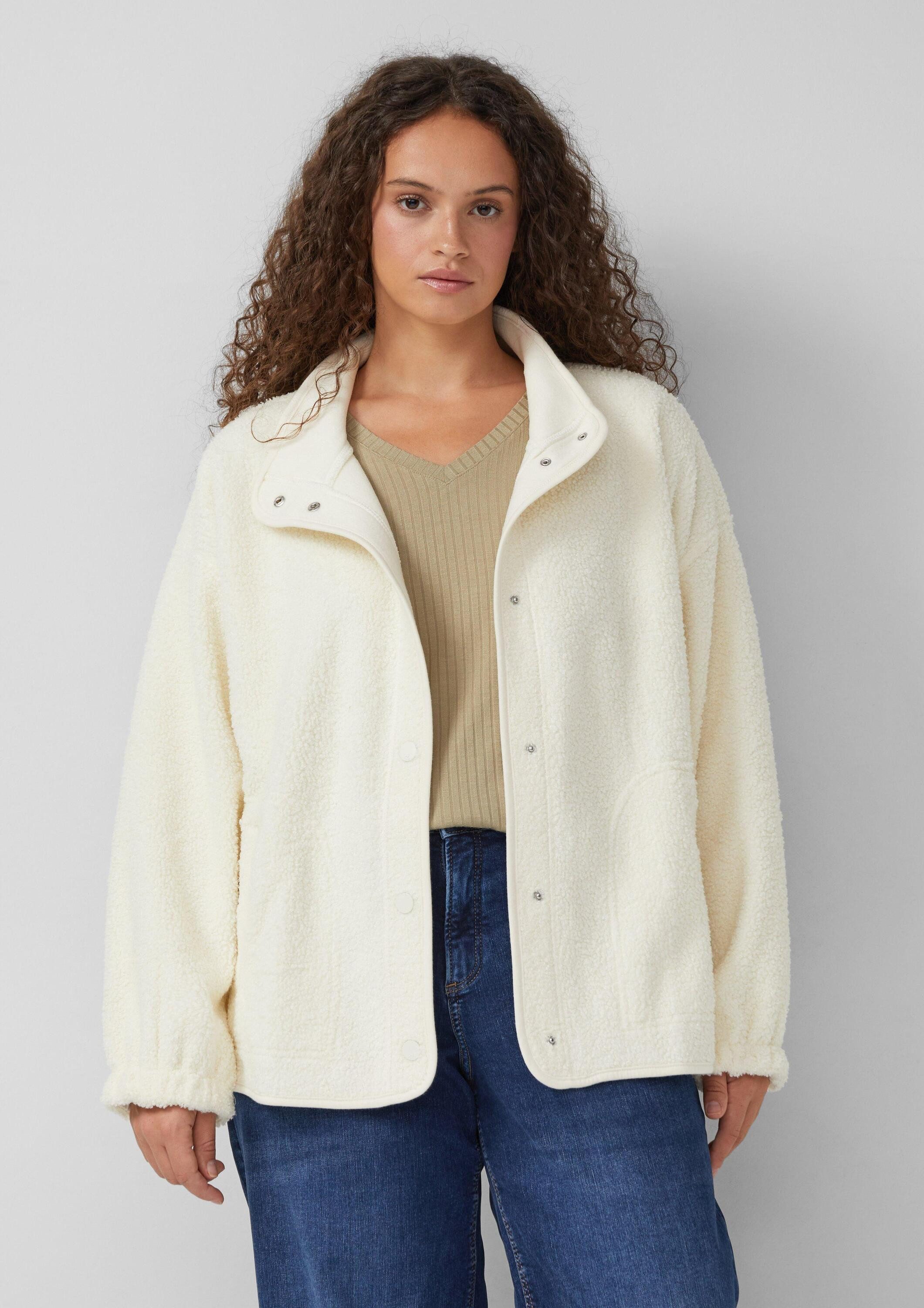 QS Funktionsjacke Sweatshirt Teddyfleece-Jacke günstig online kaufen