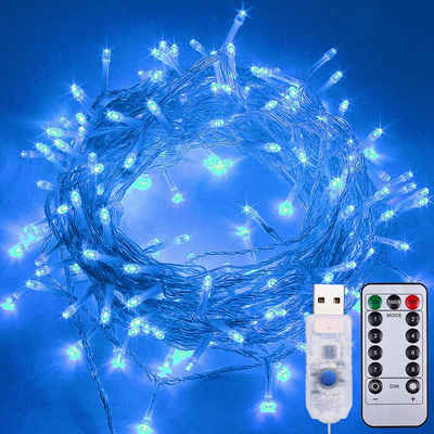 Rosnek LED-Lichterkette 7/12M, 8 Modi, dimmbar, wasserdicht, USB, für Weihnachten Terrasse, Timer; Fernbedienung;Geburtstag Hochzeit Korridor