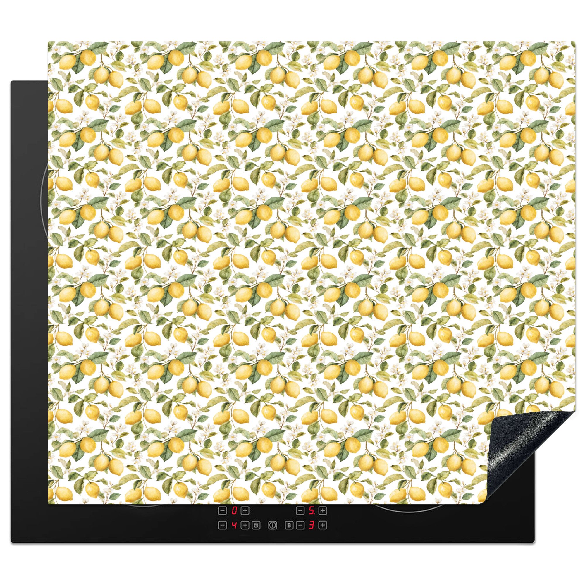 MuchoWow Herd-Abdeckplatte Frans - Citroen - Geel - Groen, Vinyl, (1 tlg), Cerankochfeld Abdeckung, Herd Abdeckplatten Vinyl, 58.3x51.3 cm