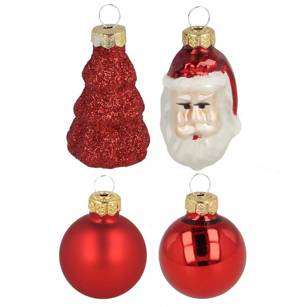 Kaemingk Weihnachtsbaumkugel Weihnachtsdeko Figuren und Kugeln aus Glas für festliche, 9 Stück