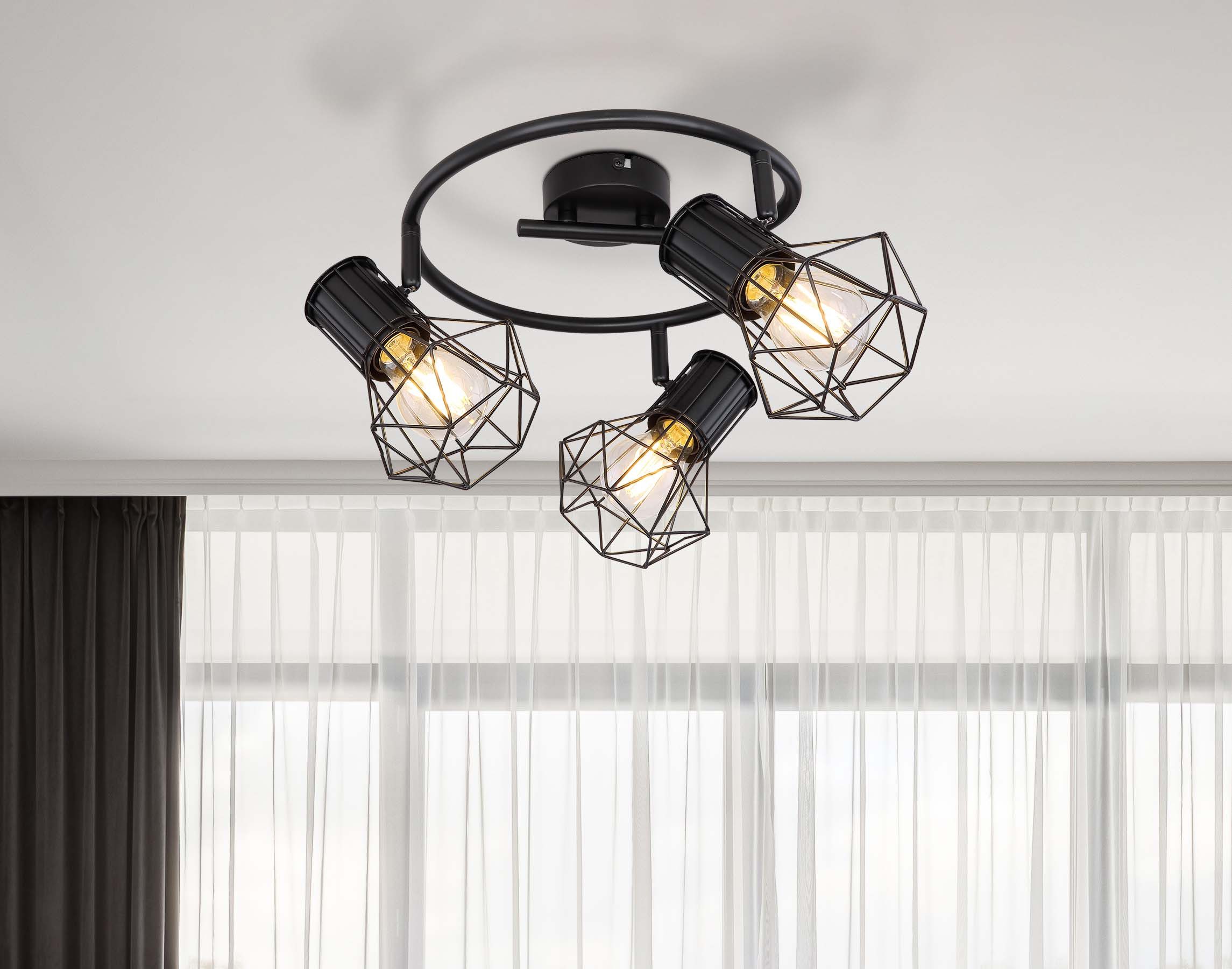 GLOBO LIGHTING Deckenstrahler PRISKA, ohne Leuchtmittel, Deckenstrahler/schwarz/Flur/Wohnzimmer