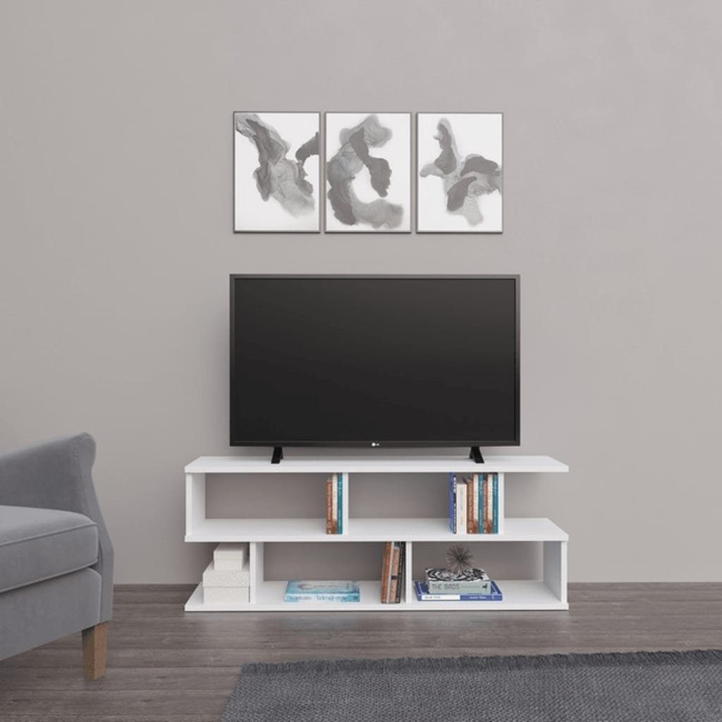 (1-St) cm TV-Schrank Weiß 120x29,6x45 Homemania TV-Schrank Su