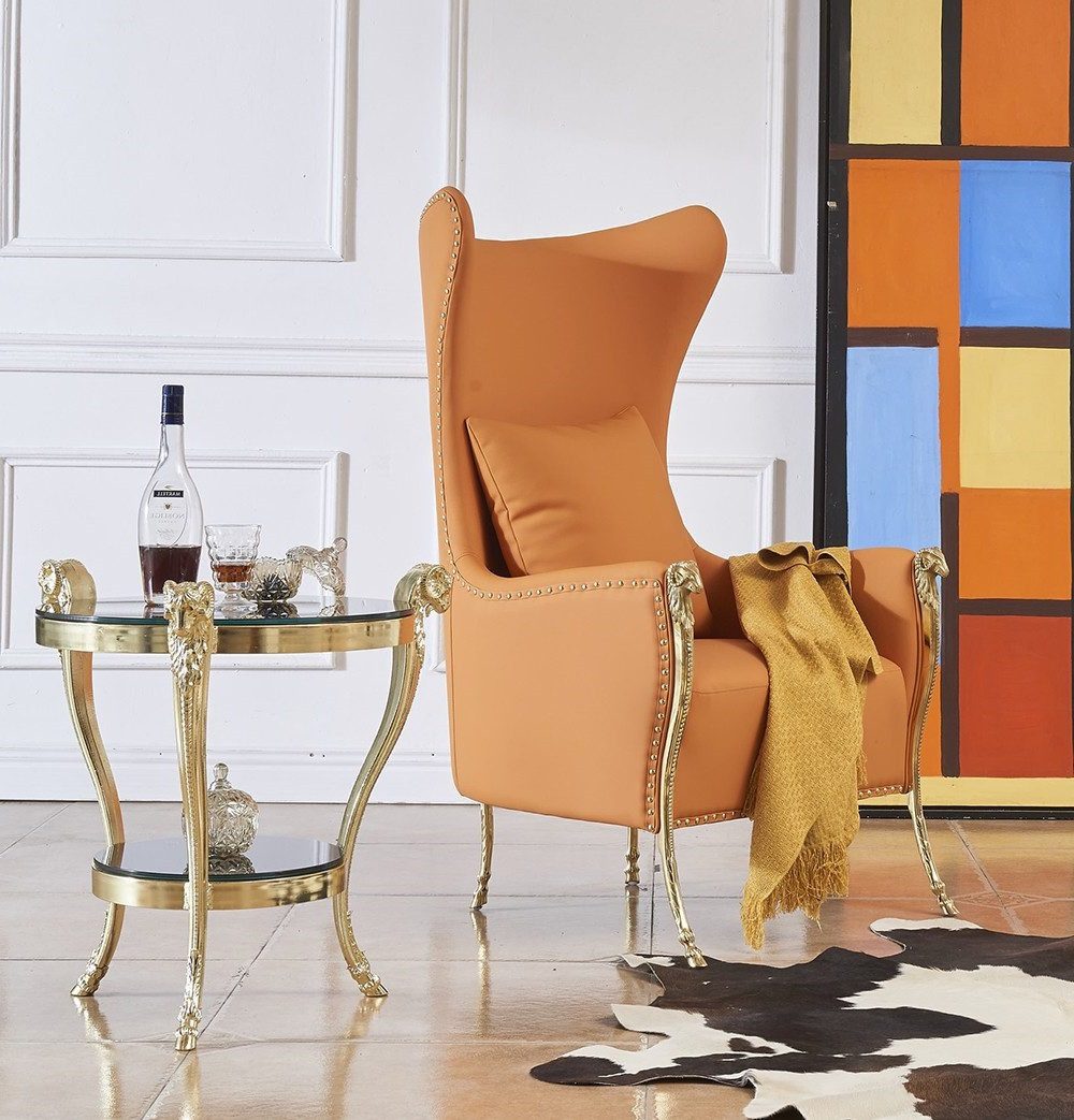 Xlmoebel Ohrensessel Eleganter Lounge Sessel mit Polster in königlicher Optik (Sessel), Hergestellt in Europa