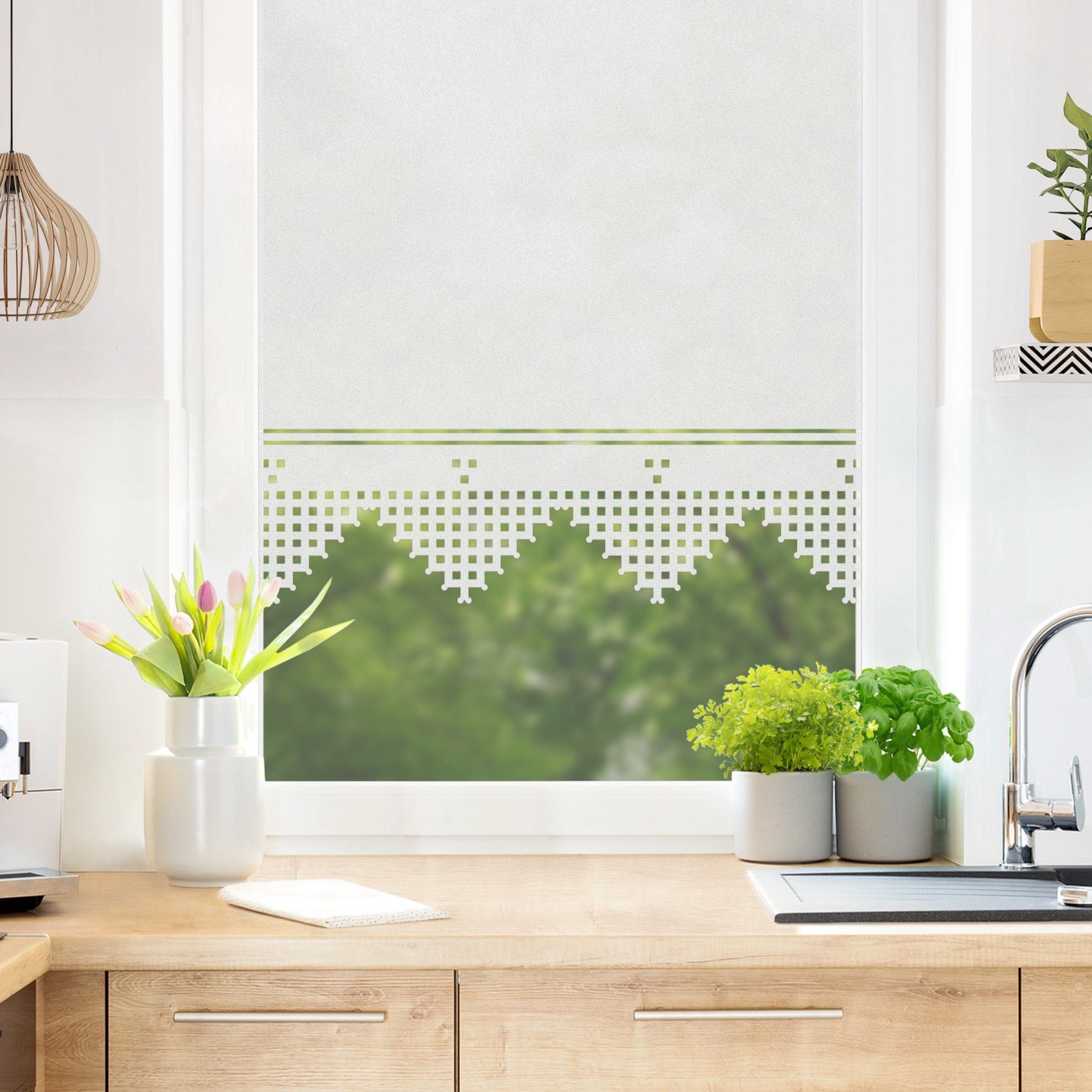 Bilderdepot24 Fensterfolie statisch haftend Motiv Fensterdeko Geklöppelt Muster, blickdicht, Innen Fenster Tür Balkontür Küche Badezimmer Wohnzimmer Schlafzimme – Bild 4 von 5