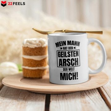 22Feels Tasse Ehefrau Geschenk Hochzeitstag Kaffee Frauen Geburtstag Valentinstag, Keramik, Made in Germany, Spülmaschinenfest