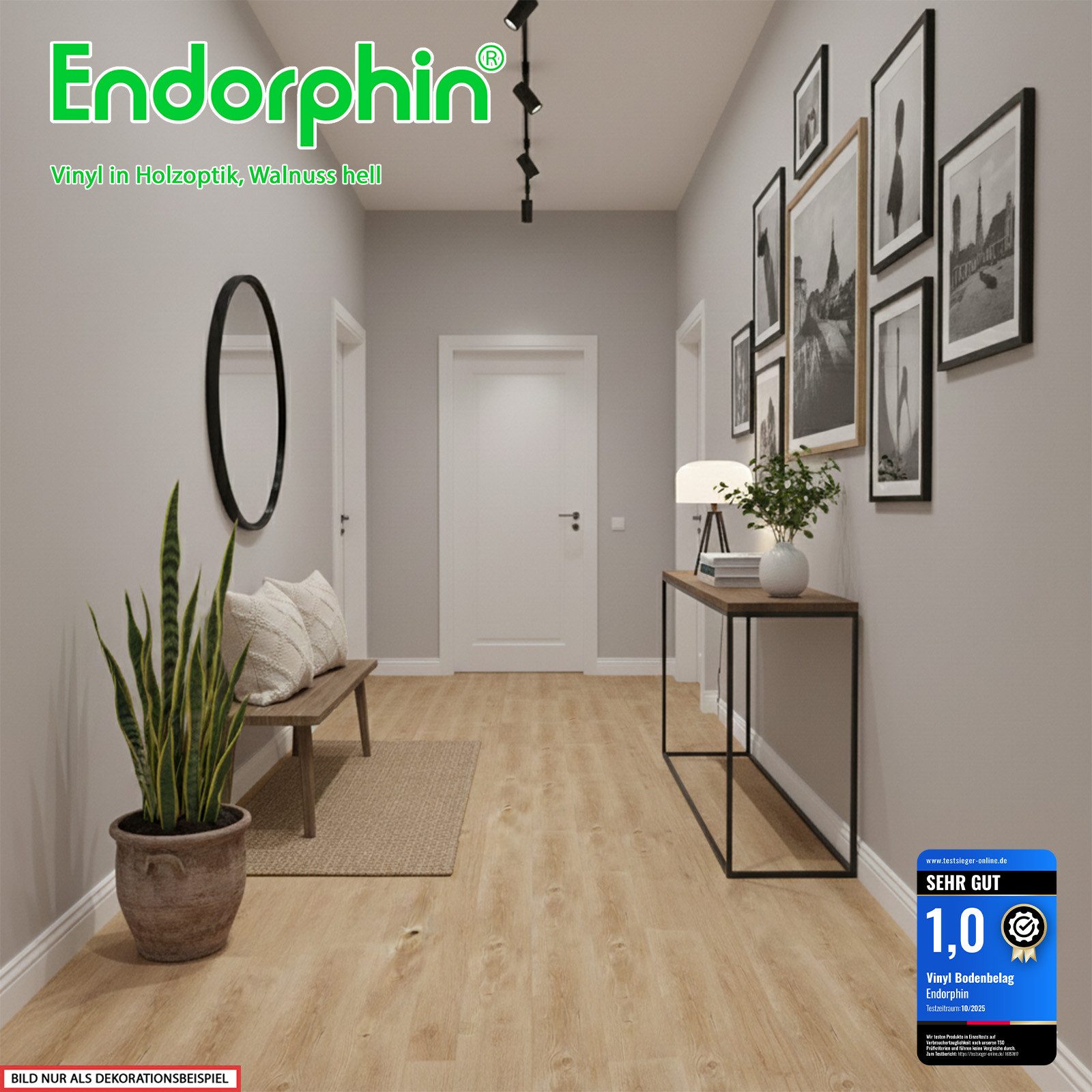 Endorphin Vinylboden Vinylboden selbstklebend in Holzoptik Walnuss 2,93qm, Selbstklebend, pflegeleicht, strapazierfähig, renovierungsfreundlich, geringe Aufbauh – Bild 4 von 5