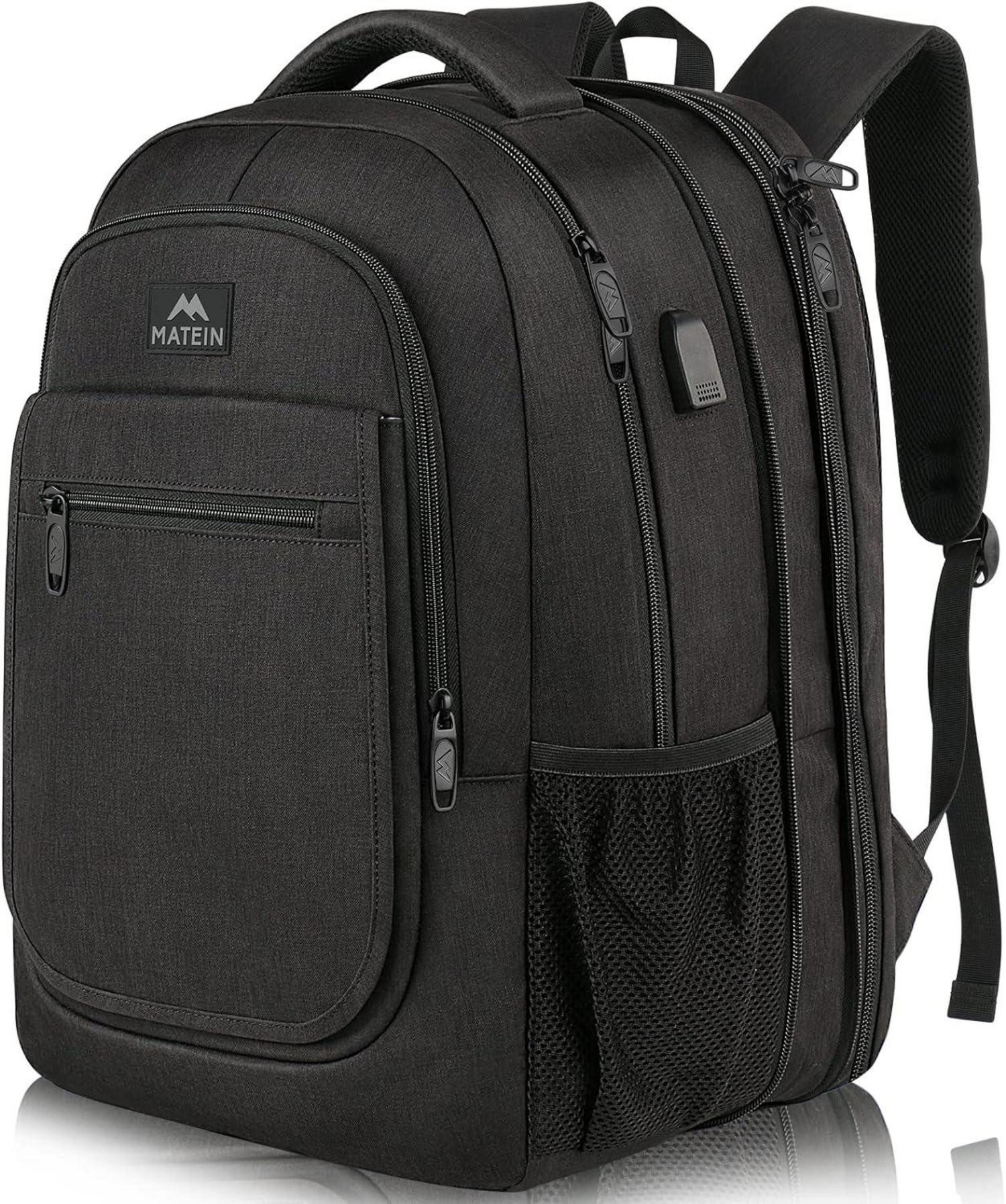 Laptoprucksack Business Laptop Rucksack 17,3 Zoll USB Schwarz - Wasserdicht Anti