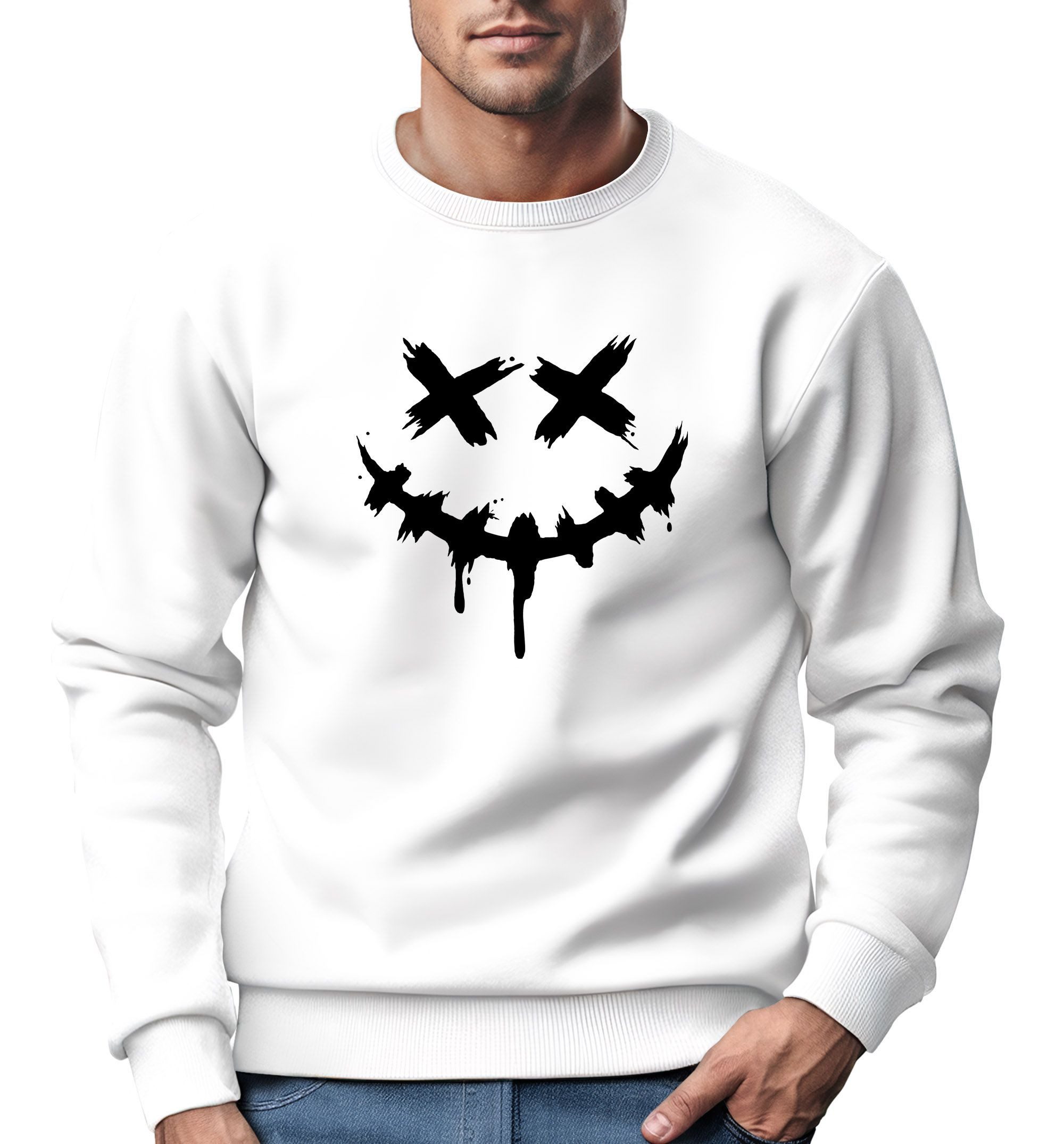 Neverless Sweatshirt Sweatshirt Herren Drip Face günstig online kaufen