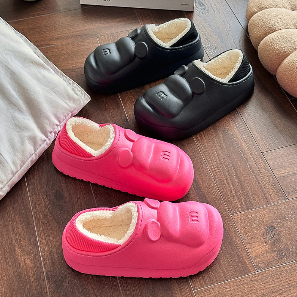 Blusmart Winterwarme Baumwollhausschuhe Hüttenschuhe (unisex, Hausschuhe aus weicher Baumwolle mit dicken Sohlen) Atmungsaktiv, warm und wasserdicht für den Heimgebrauch