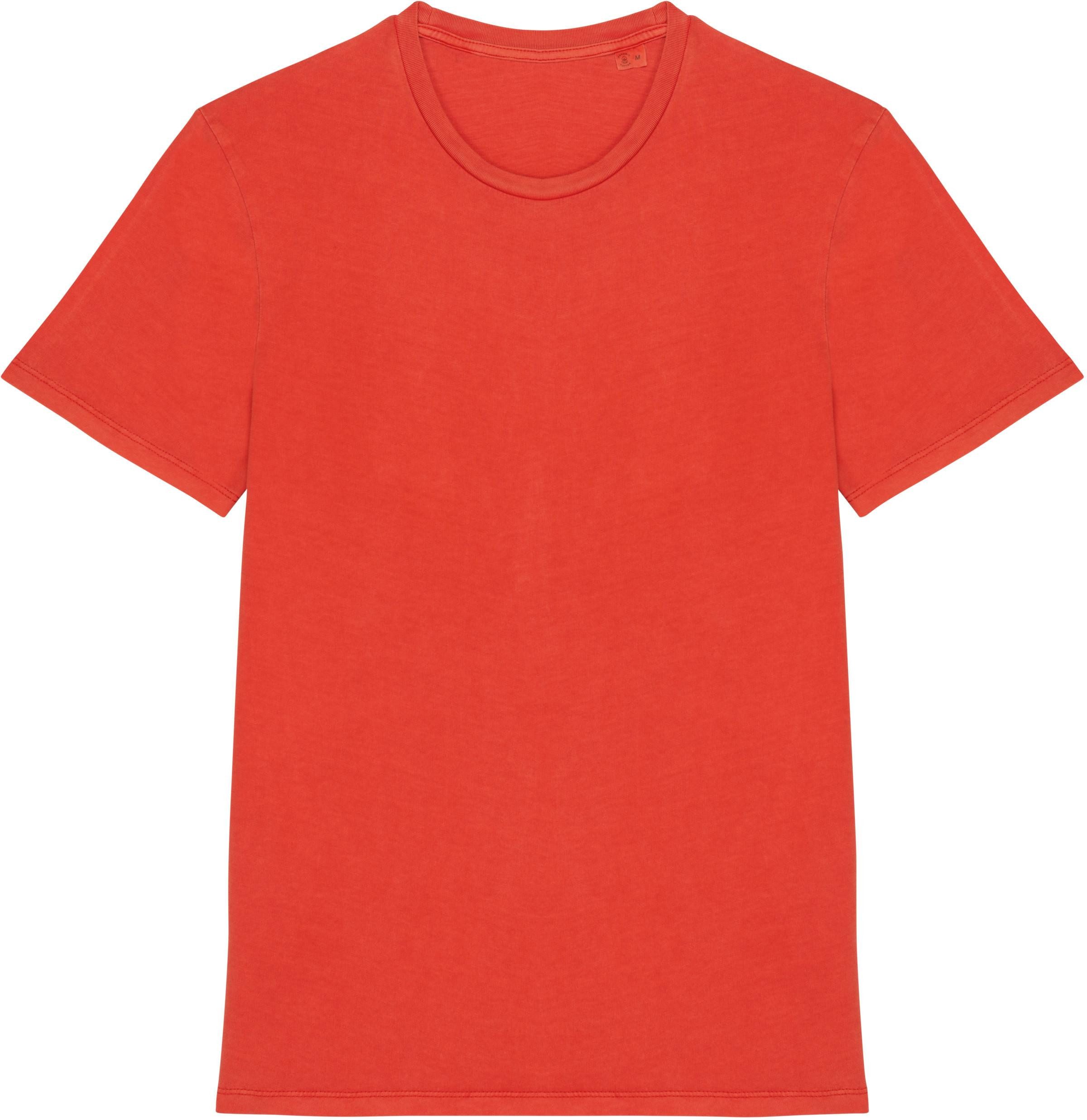 Rundhalsshirt Umweltfreundliches ausgewaschenes Unisex T-Shirt