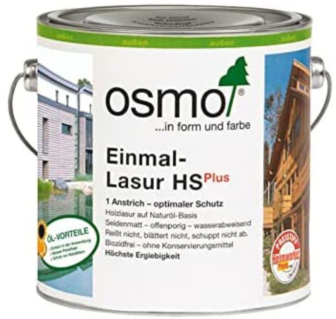 Osmo Holzöl 2,5 9207 Plus HS OSMO Quarzgrau, Einmallasur Ltr