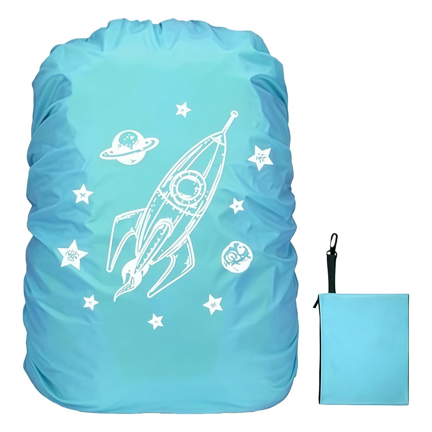 LuxusKollektion Rucksack-Regenschutz Regenhülle Rucksack Kinder 30-40L Blau Reflektor (1-St)
