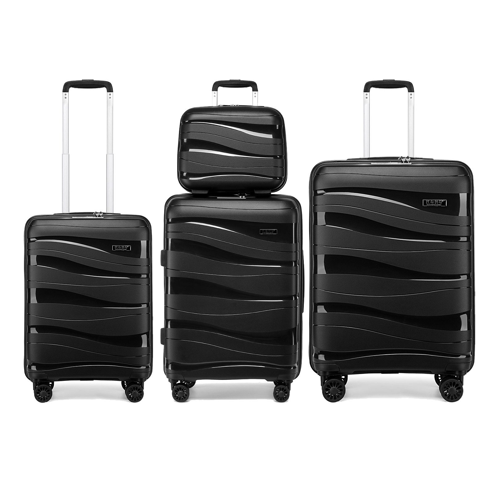 KONO Kofferset 4-teiliges Reisekoffer-Set mit Beautycase, (4 tlg)
