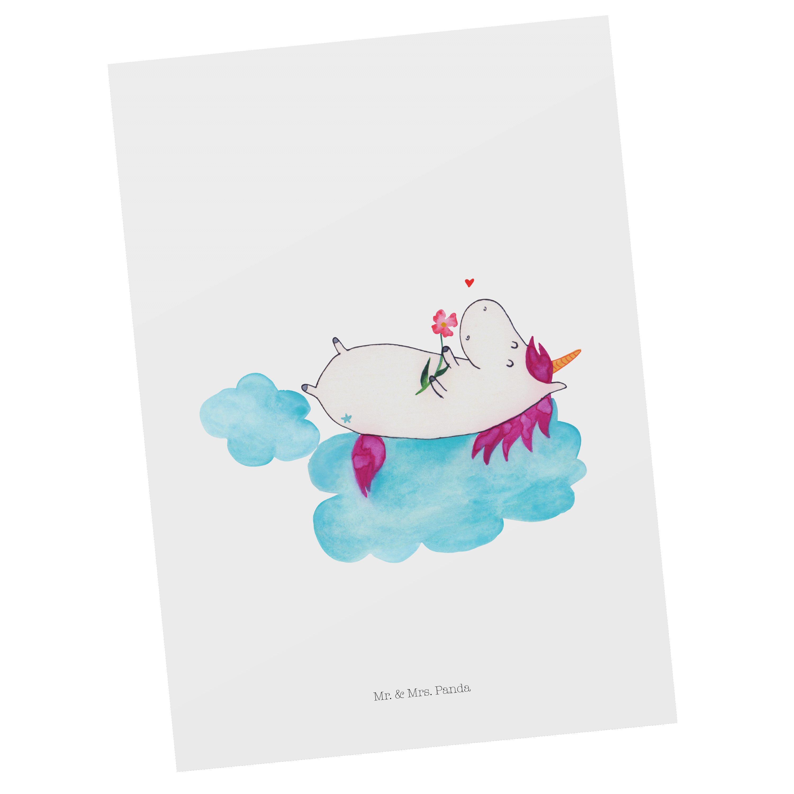 Mr. & - Weiß Panda Einladung, Wolke Mrs. - G auf Postkarte verliebt Einhörner, Geschenk, Einhorn