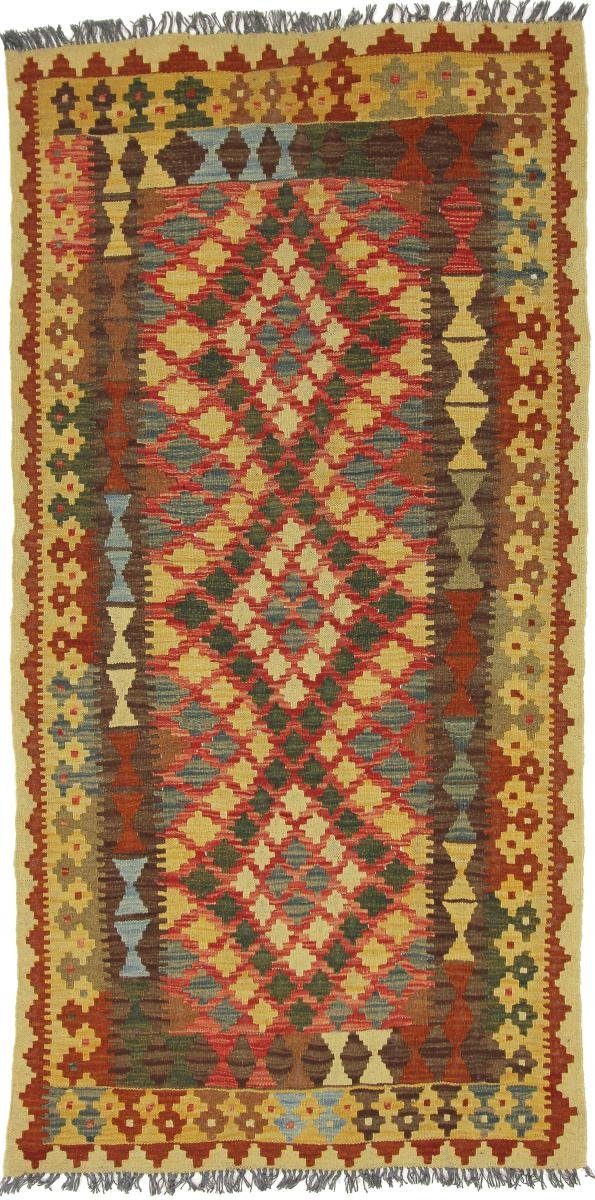 Orientteppich Kelim Afghan 101x204 Handgewebter Orientteppich Läufer, Nain Trading, rechteckig, Höhe: 3 mm