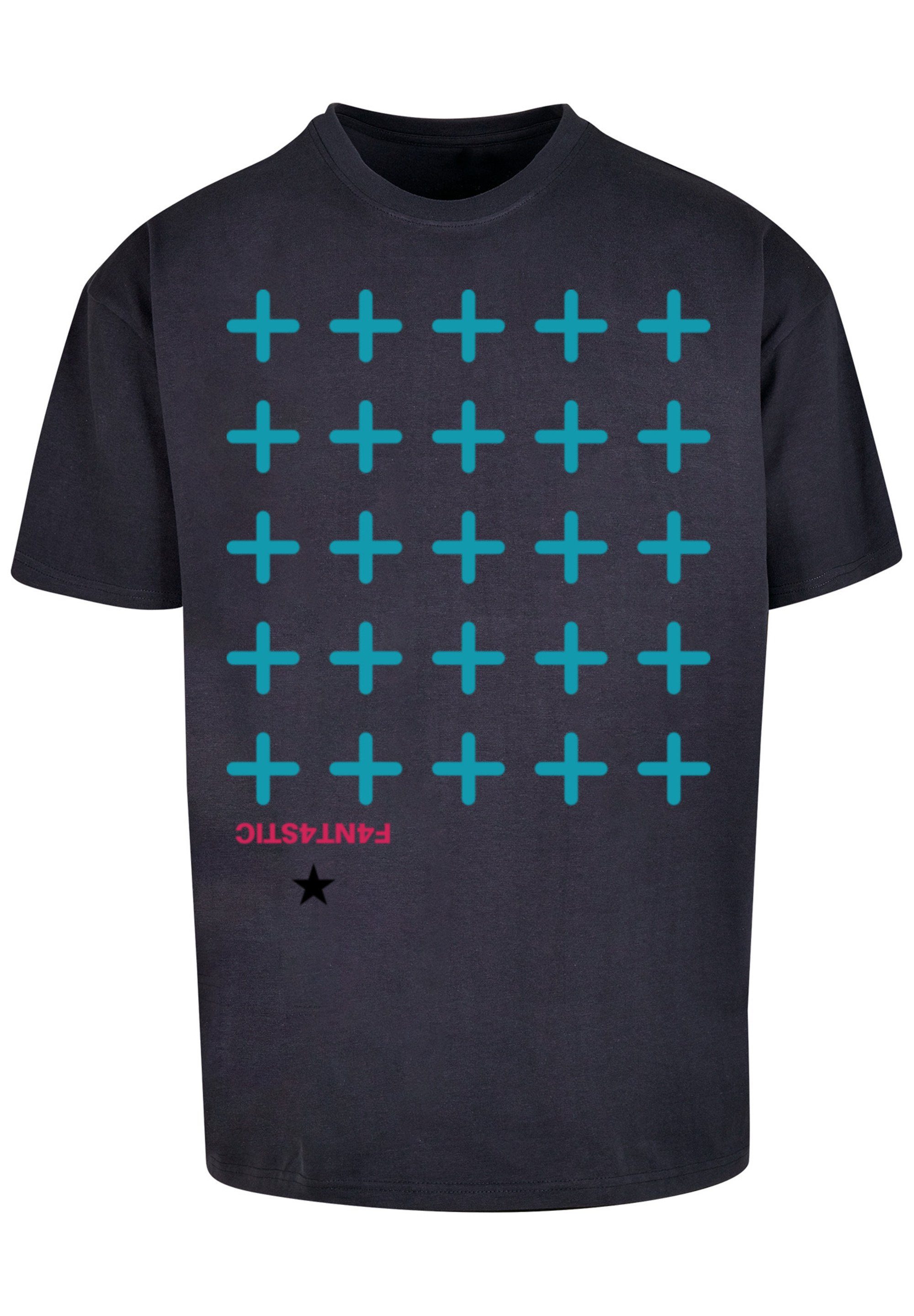 navy Print T-Shirt Kreuze F4NT4STIC Blau