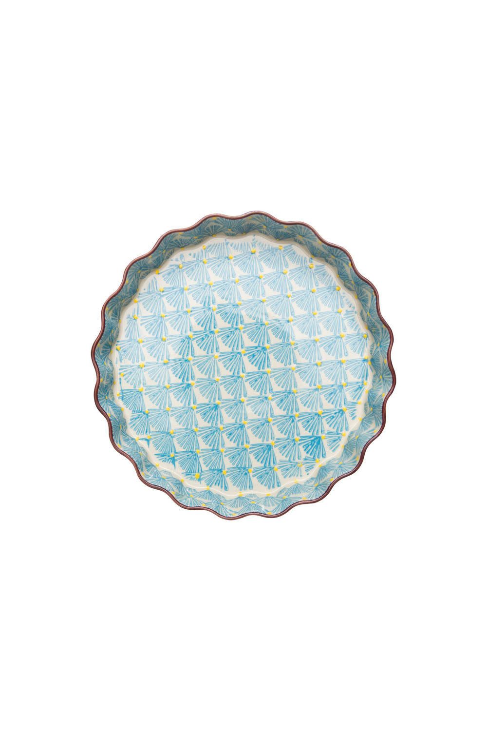 Tranquillo Quicheform aus Steinzeug ART DECO rund Ø22x4 cm blau spülmaschinengeeignet