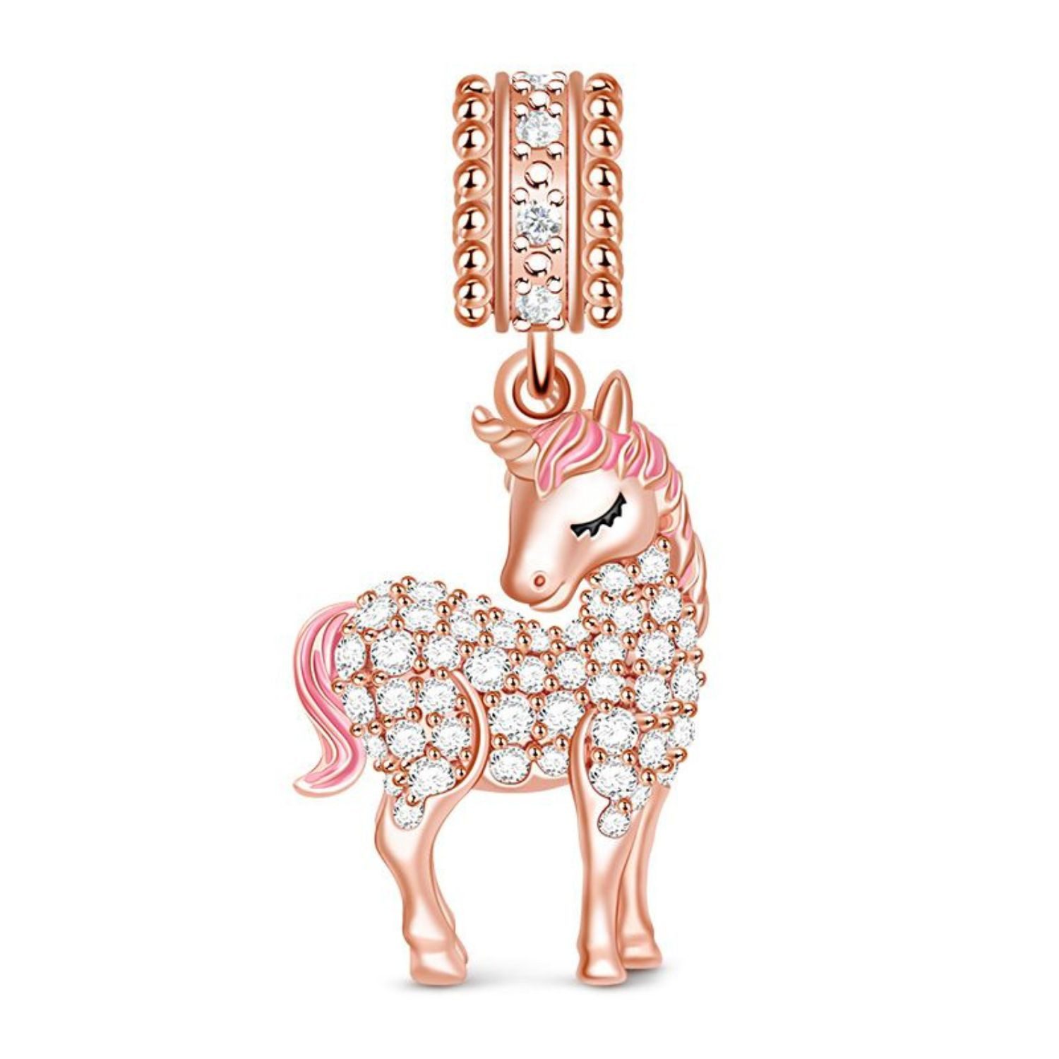 Bead Gnoce Charm Anhänger Einhorn CGC001 Silber rosévergoldet