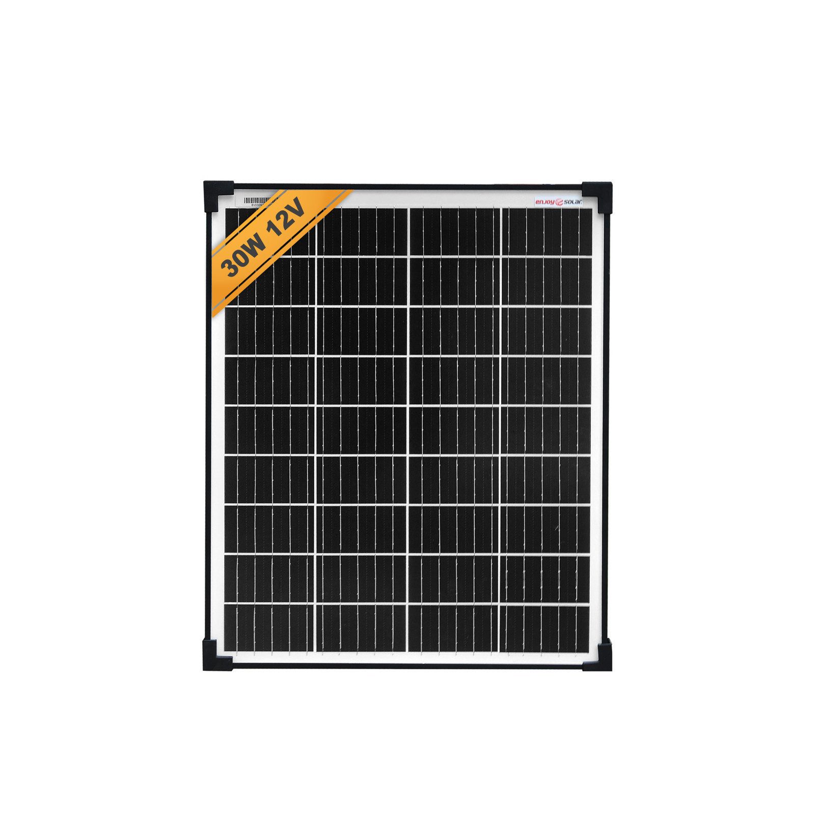 enjoy solar Solarmodul Monokristallines Solarpanel 182mm 10BB, 12V/20W–210W, schwarzer Rahmen, 182mm Monokristalline PERC-Zellen